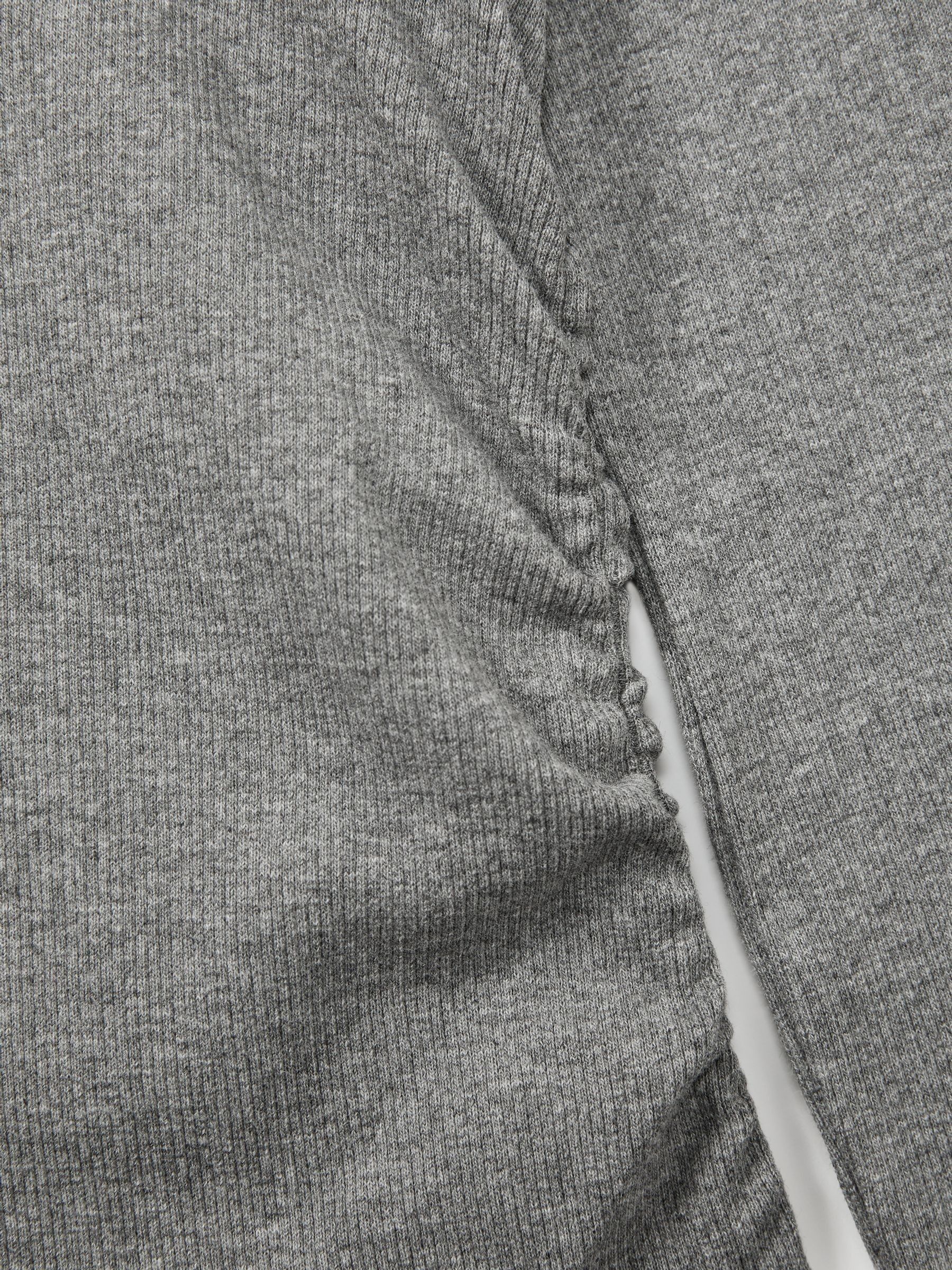 13-14 yrs Cotton-Blend Ruched T-Shirt in Grey - Image 4 of 4