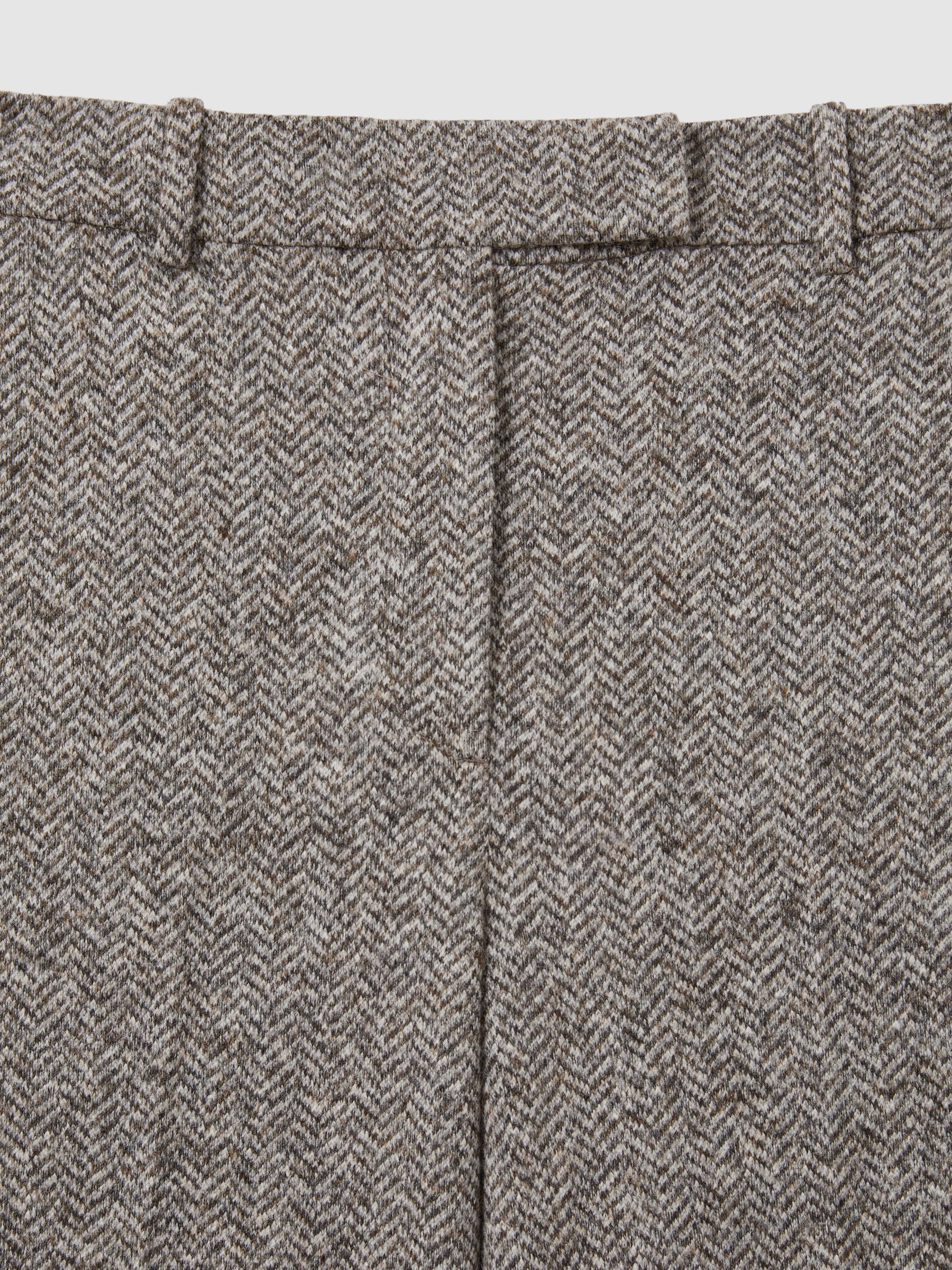 Textured Wool Blend Wide Leg Suit Trousers in Grey - image 3