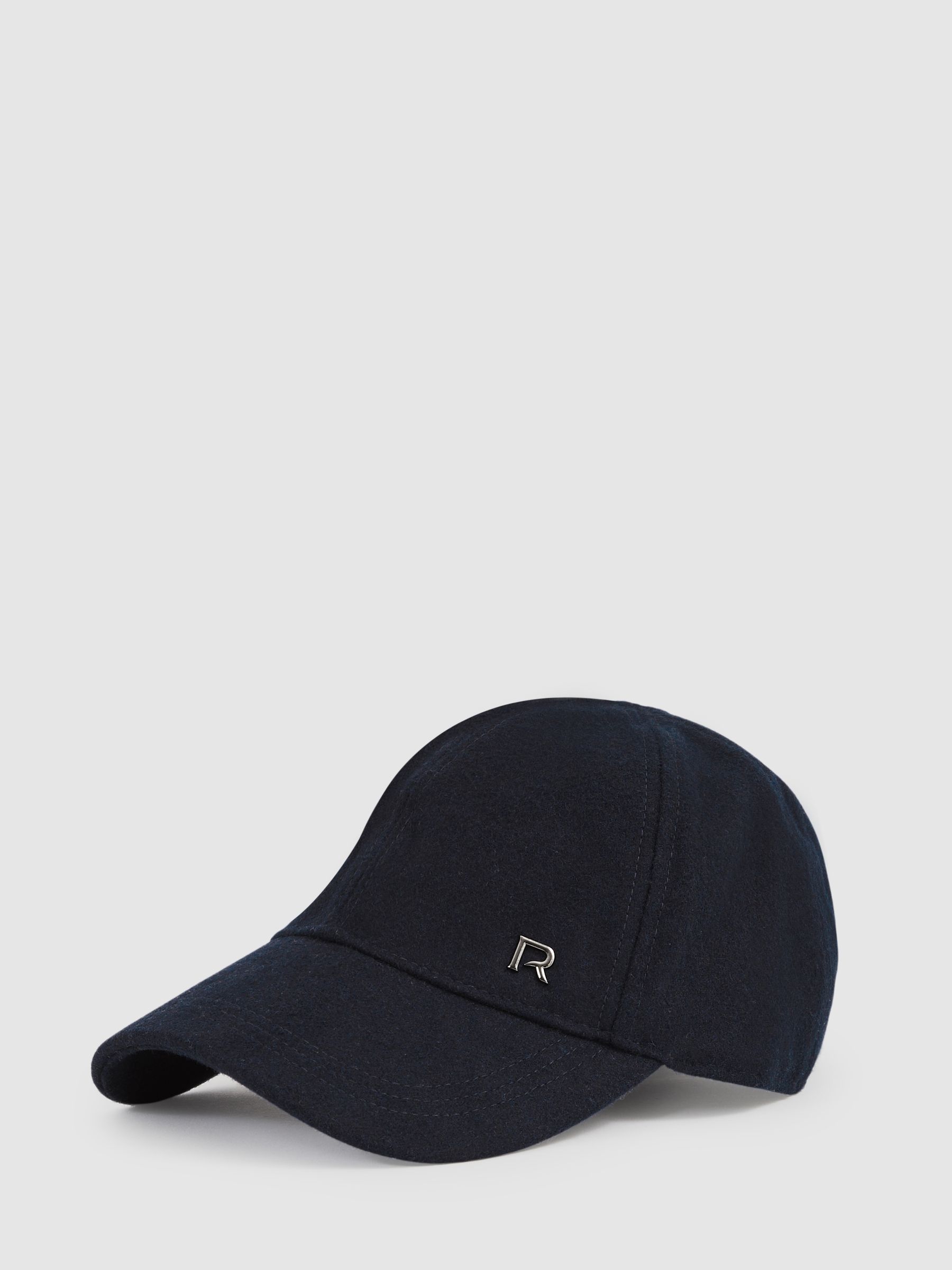 Wool-Blend Brushed Felt Cap in Navy/Black Oxy - Image 1 of 4