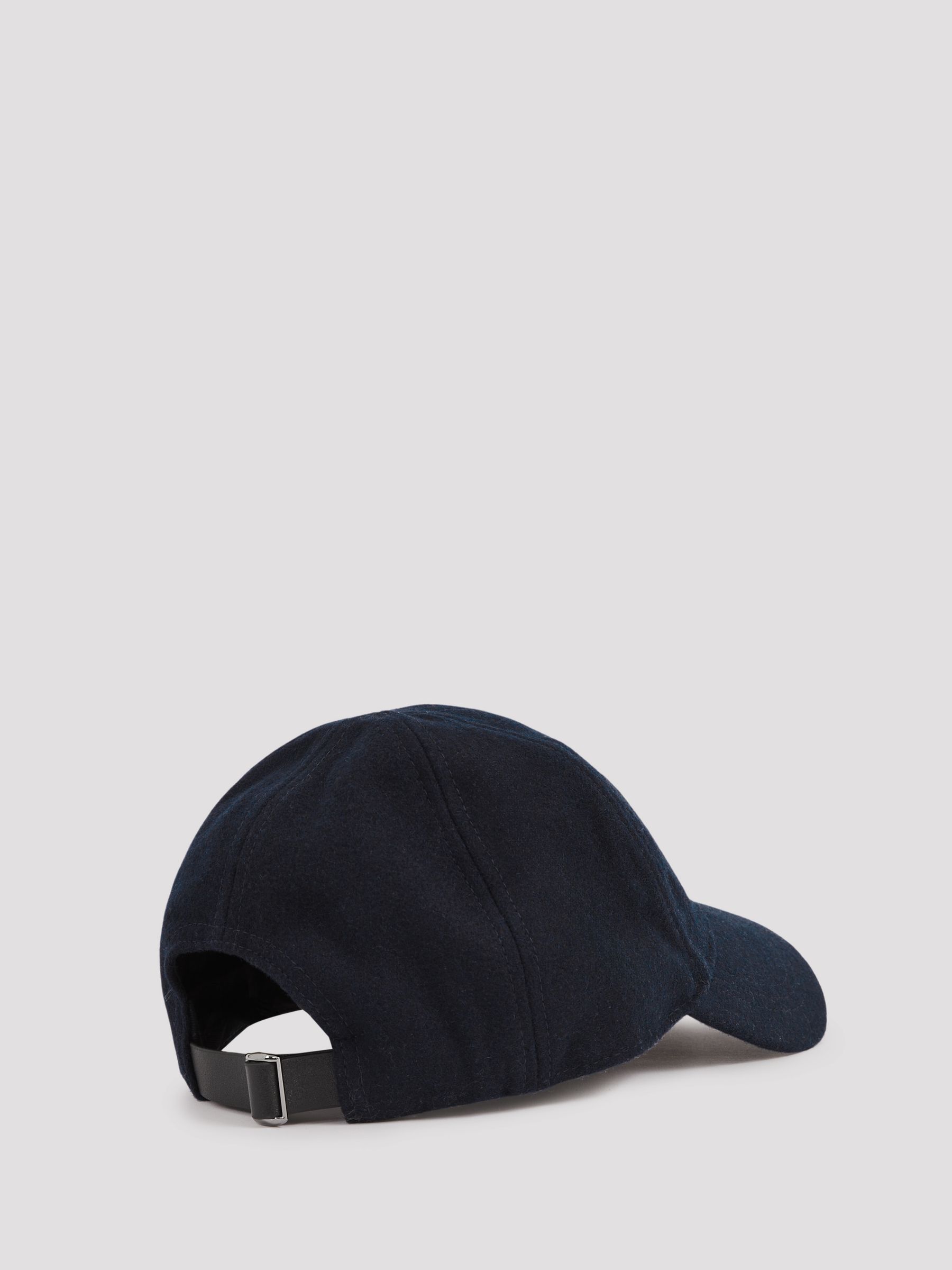 Wool-Blend Brushed Felt Cap in Navy/Black Oxy - Image 3 of 4