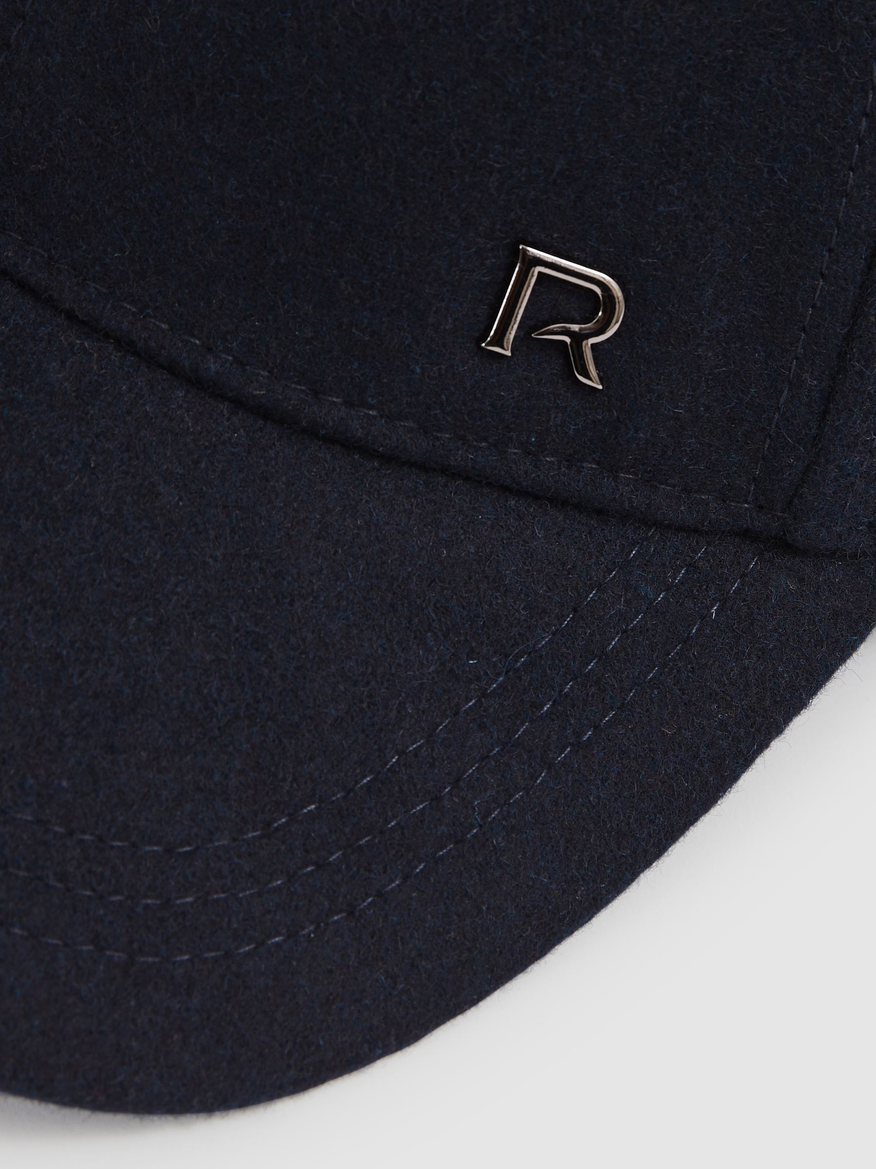 Wool-Blend Brushed Felt Cap in Navy/Black Oxy - Image 4 of 4