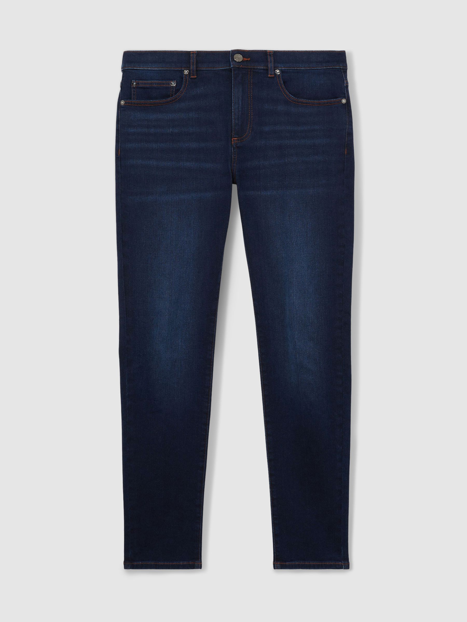 Skinny-Fit Jeans in Washed Dark Indigo - Image 2 of 6