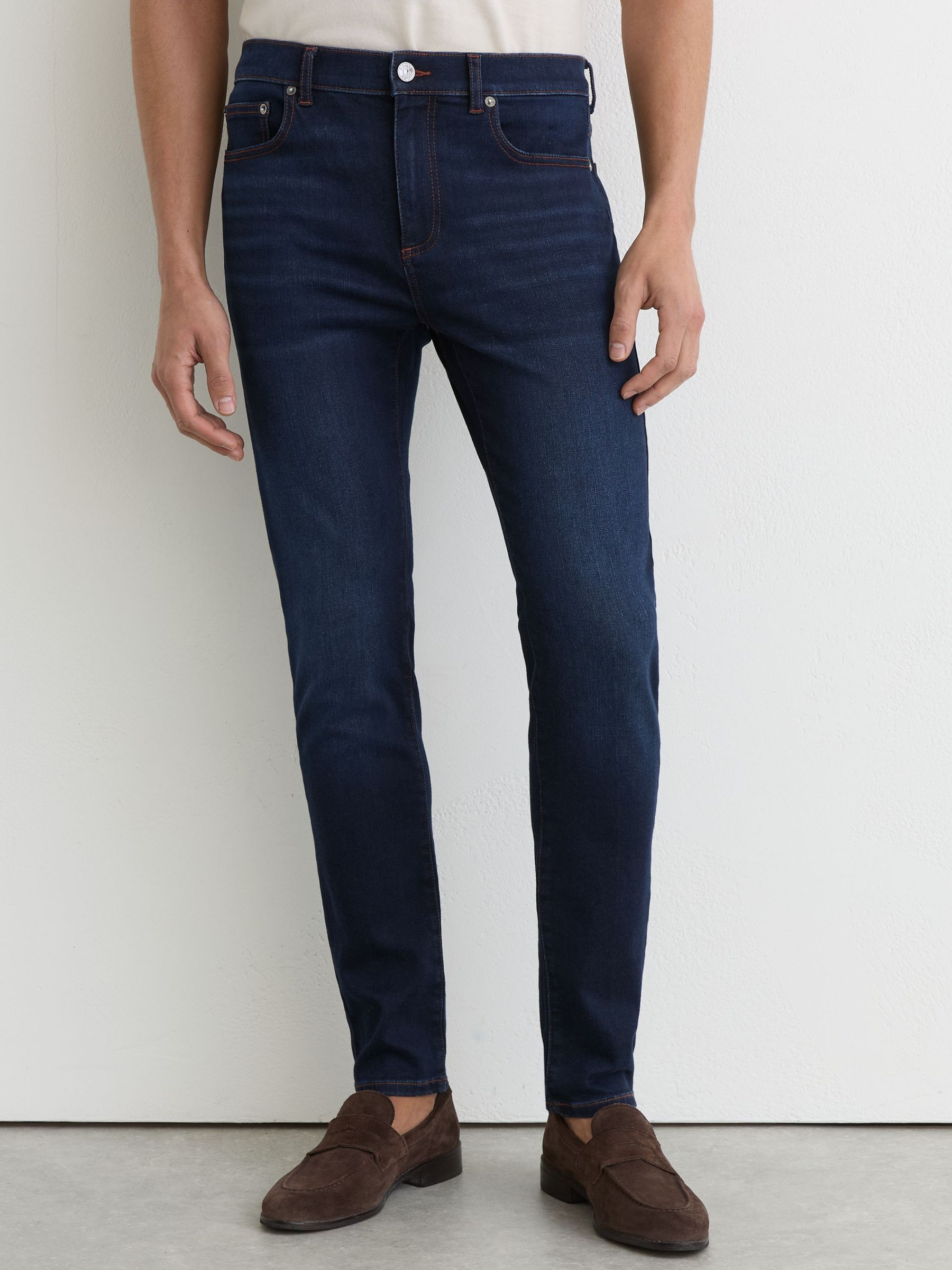 Skinny-Fit Jeans in Washed Dark Indigo - image 4