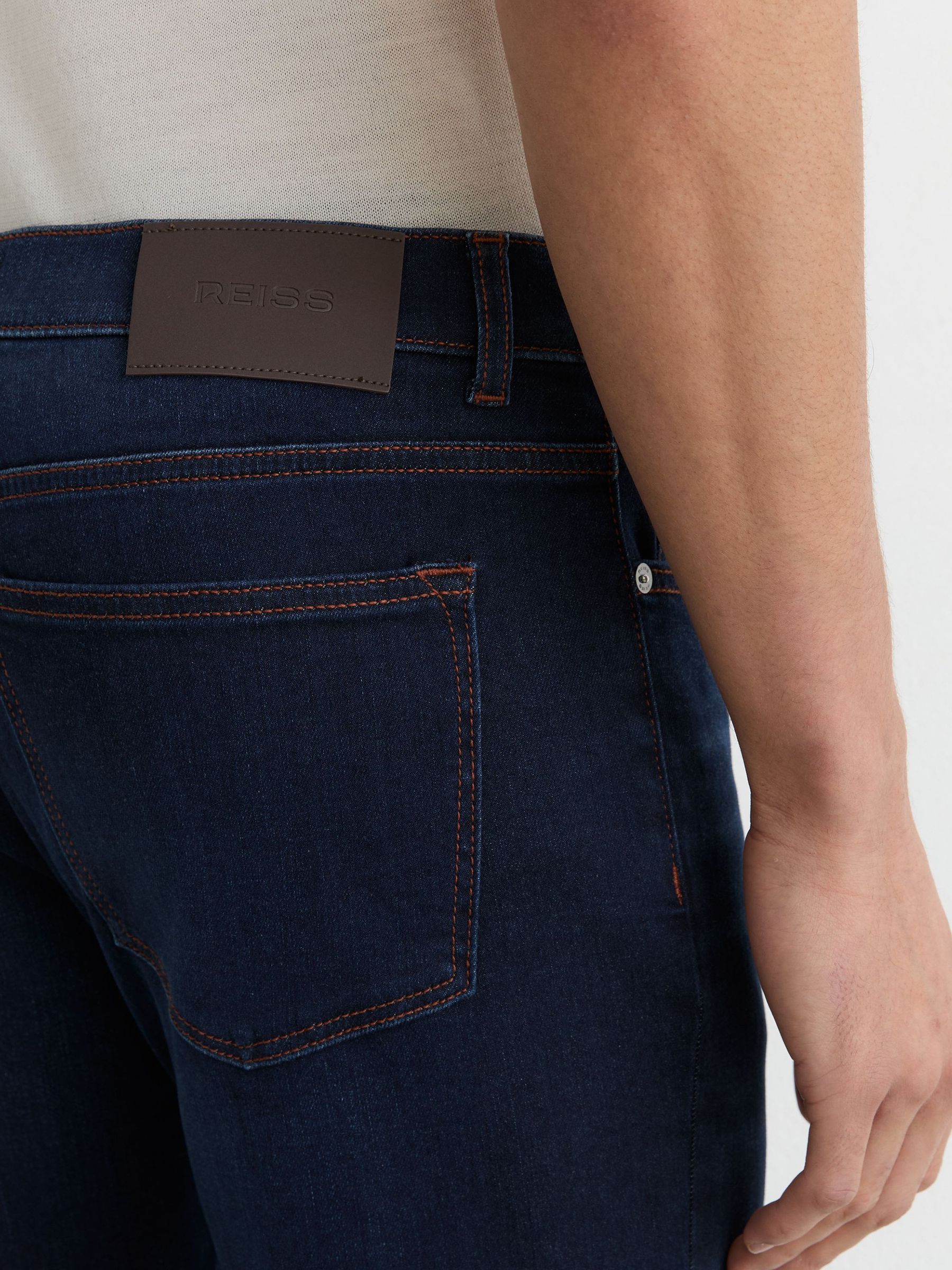 Skinny-Fit Jeans in Washed Dark Indigo - image 3