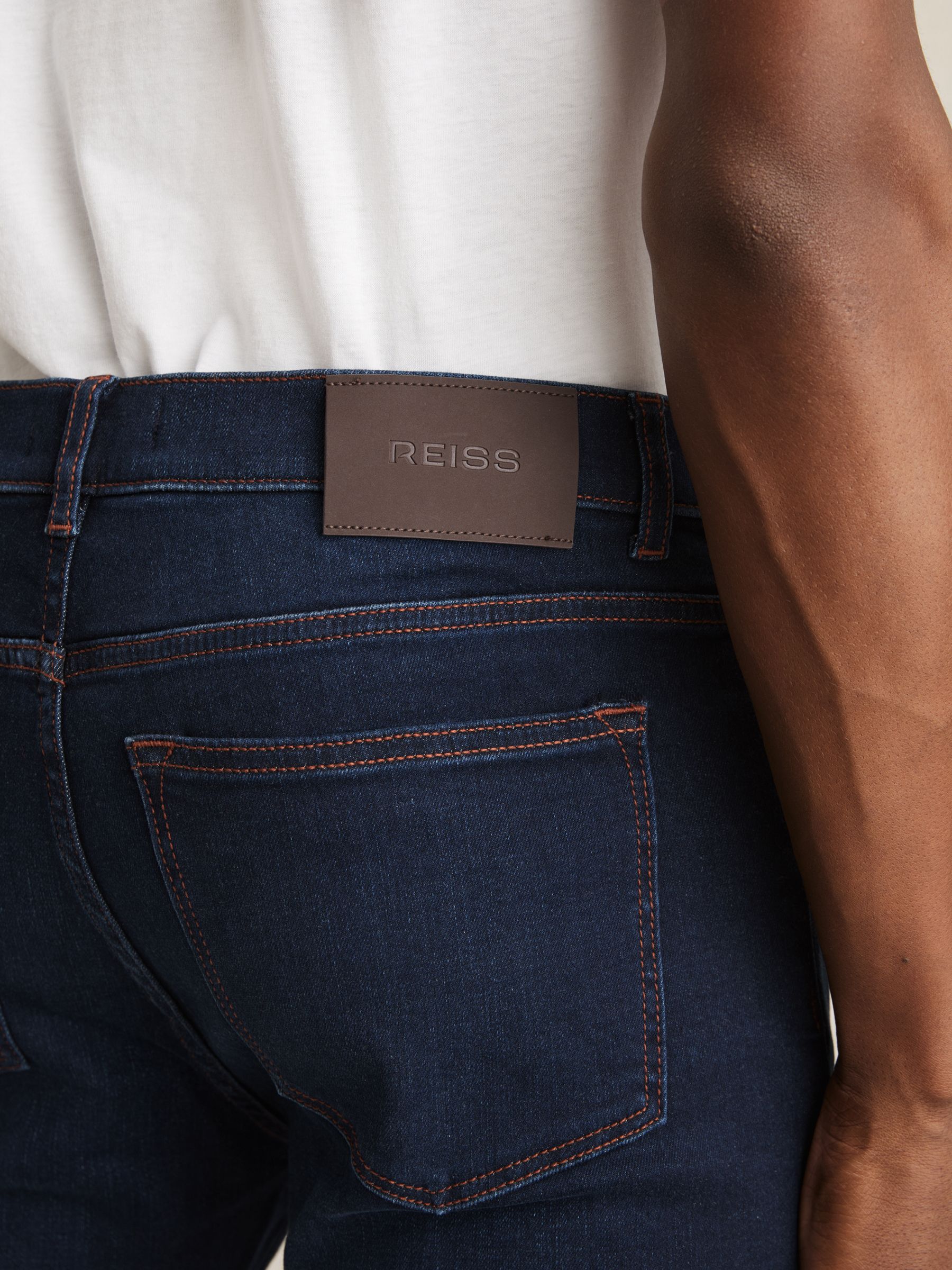 Skinny-Fit Jeans in Washed Dark Indigo - Image 4 of 6