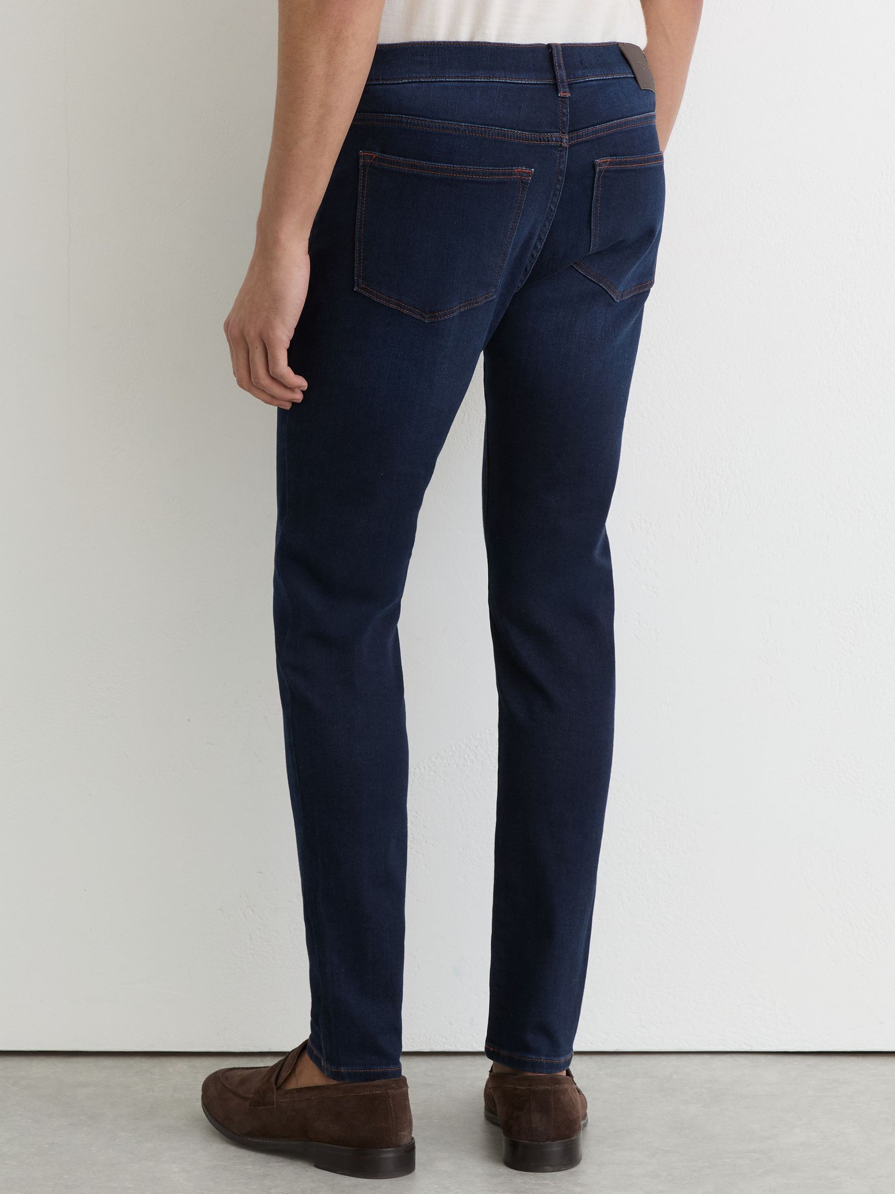 Skinny-Fit Jeans in Washed Dark Indigo - image 5