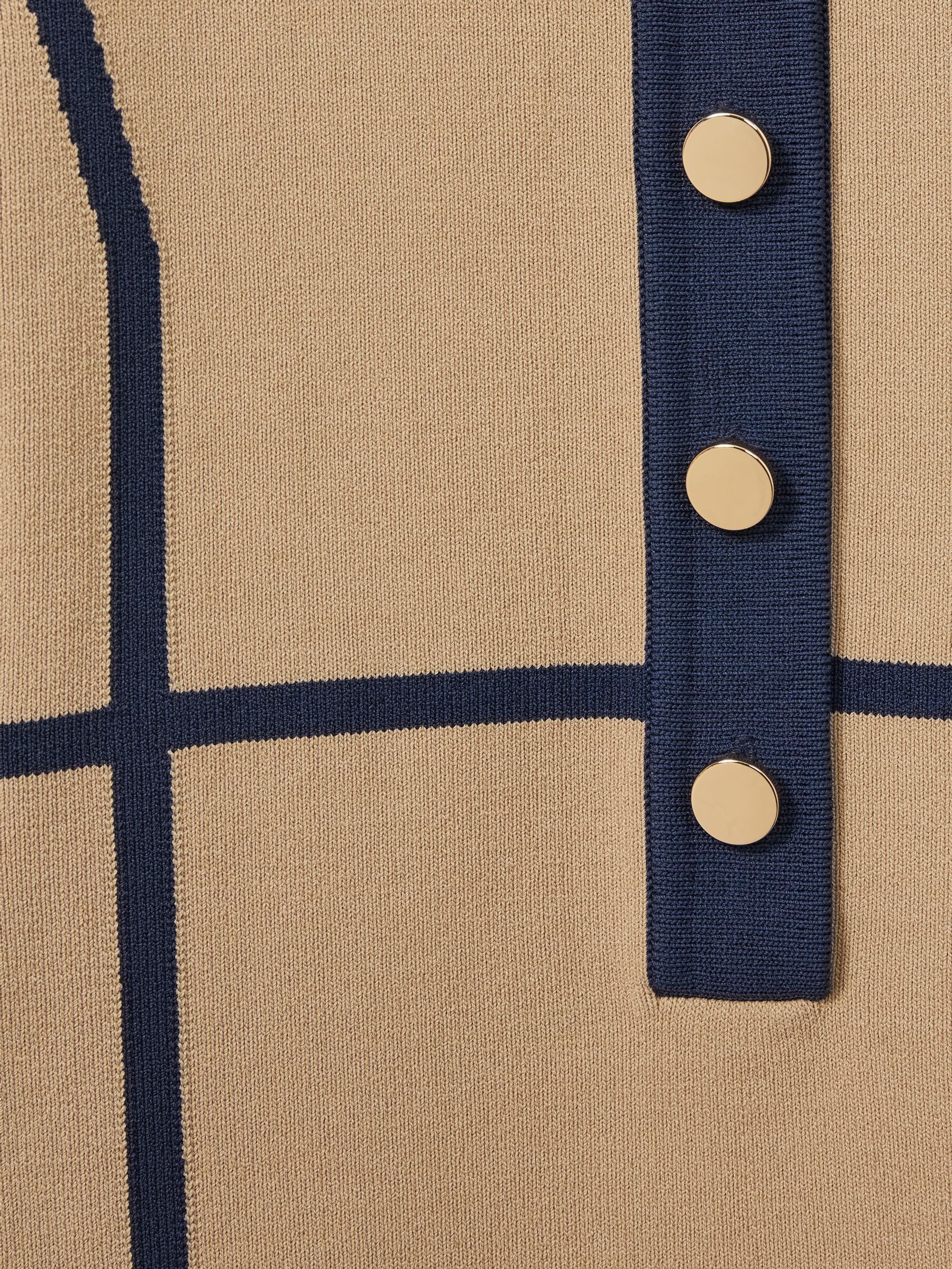 13-14 yrs Panel-Intarsia Jersey Dress in Camel - Image 4 of 4