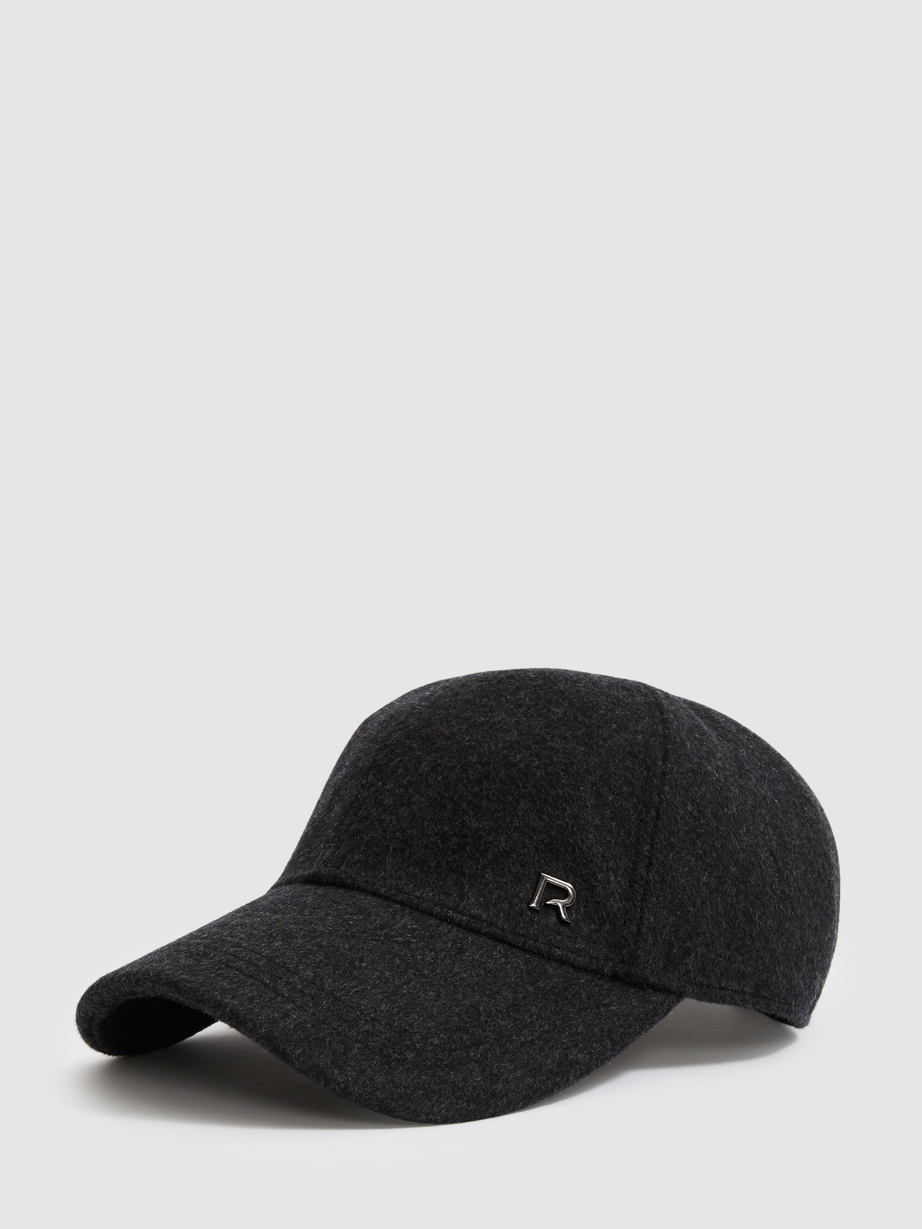 Wool-Blend Brushed Felt Cap in Charcoal/Black Oxy - Image 1 of 4