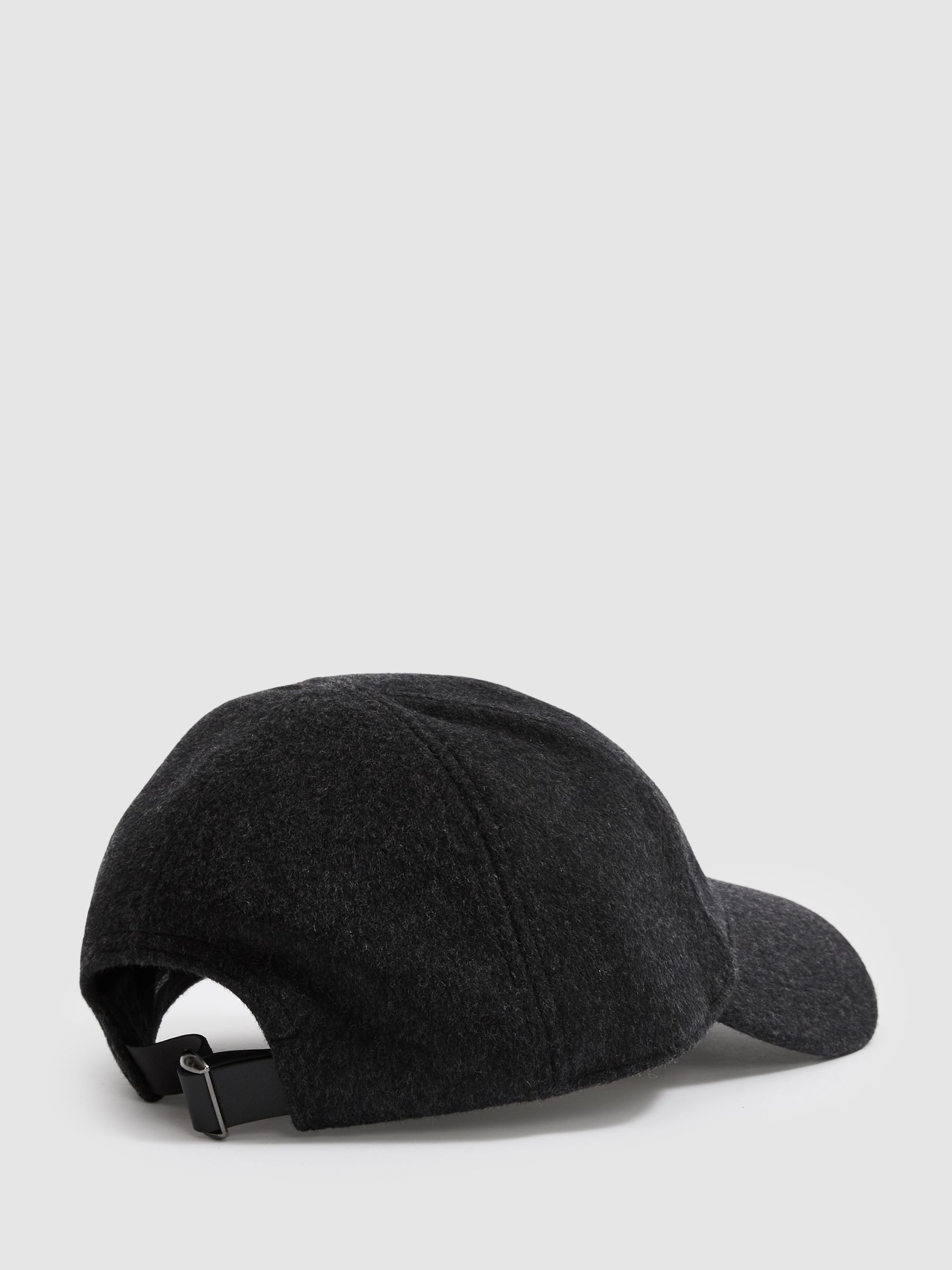 Wool-Blend Brushed Felt Cap in Charcoal/Black Oxy - Image 3 of 4