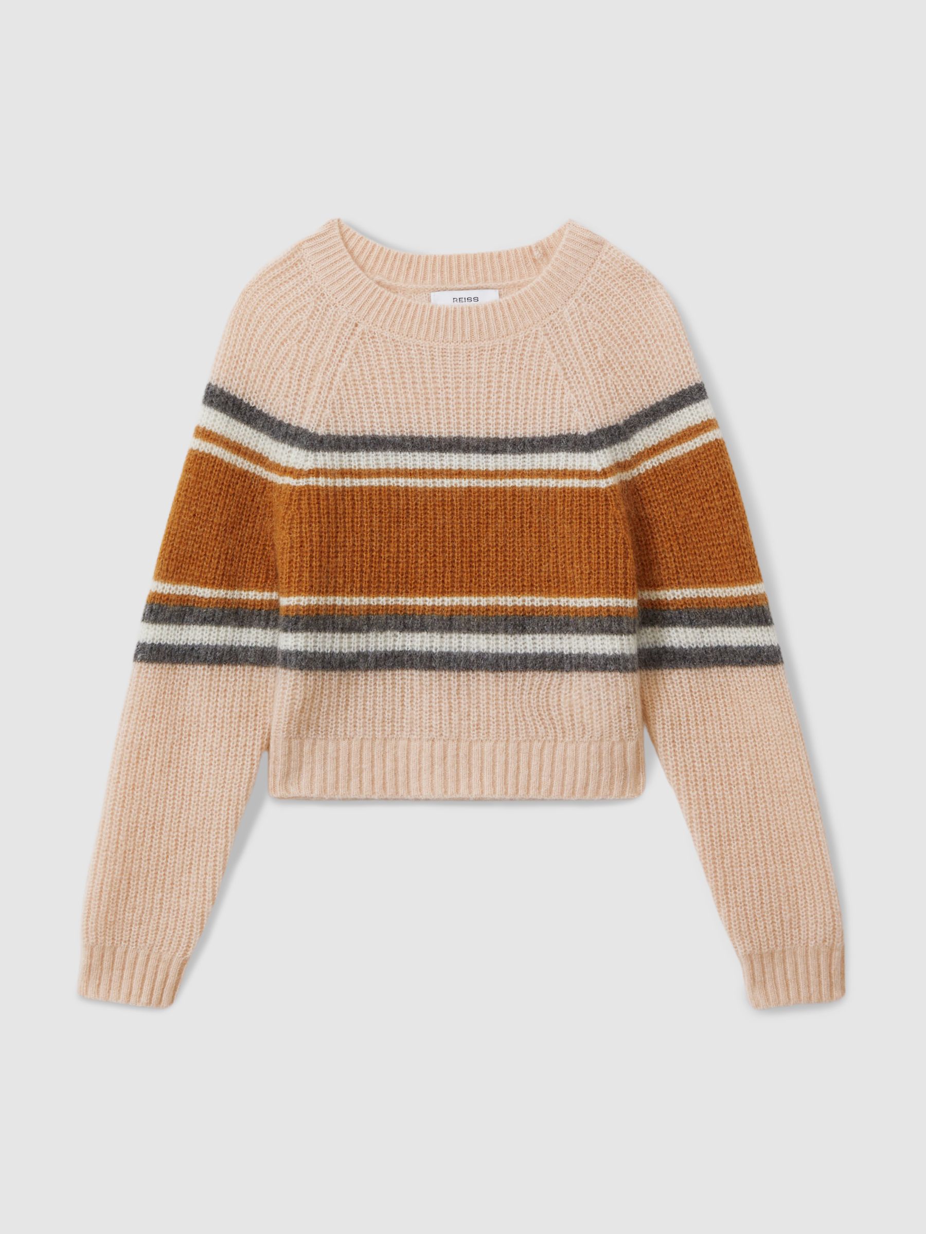 Colourblock Striped Jumper in Pink - Image 1 of 4