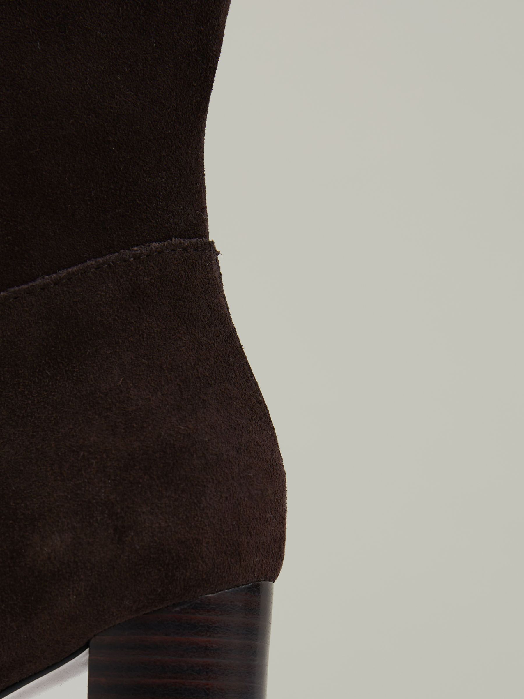 Block Heel Knee High Boots in Chocolate - Image 4 of 5