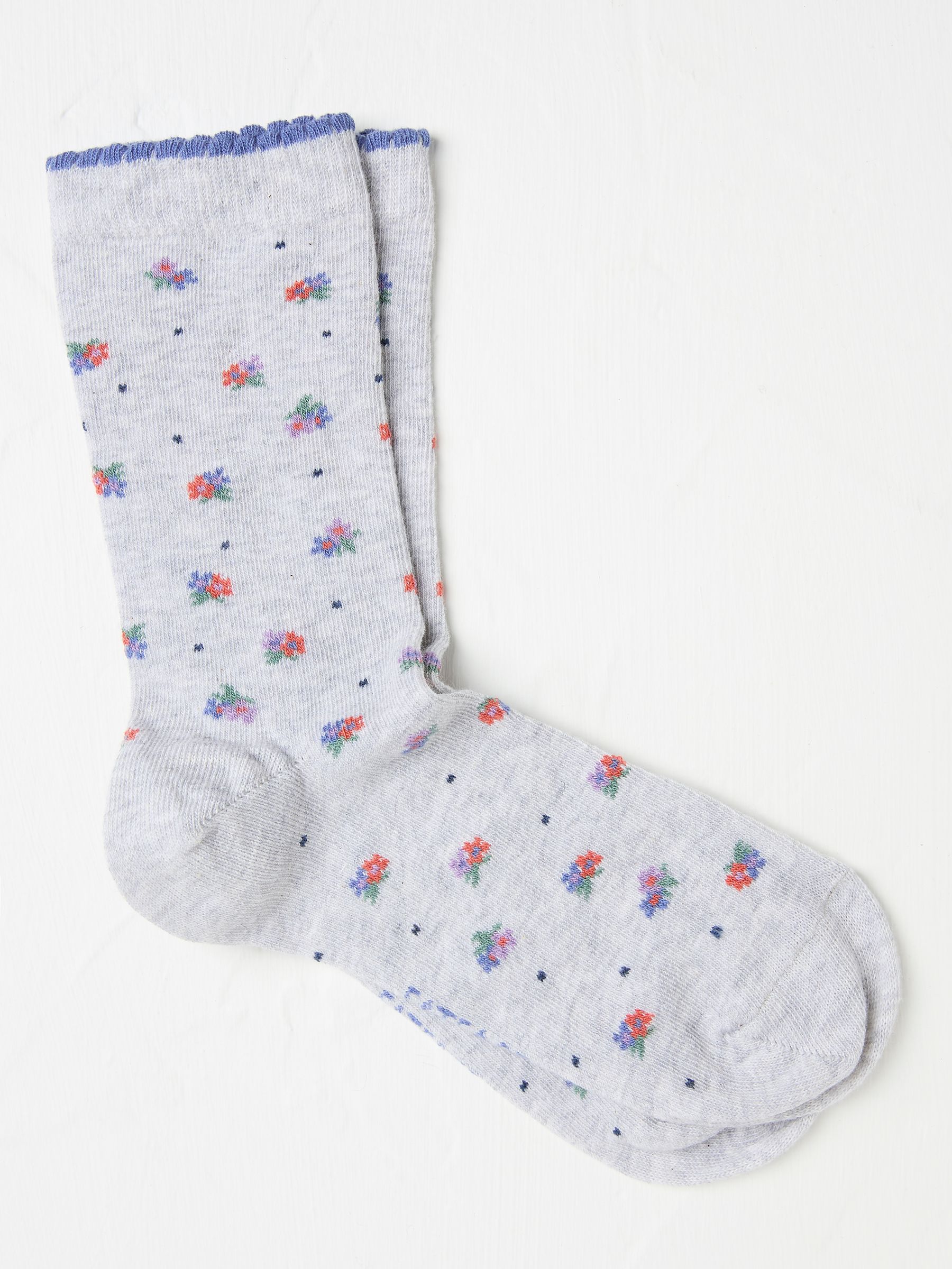 Grey Floral Women's Socks - Image 1 of 2