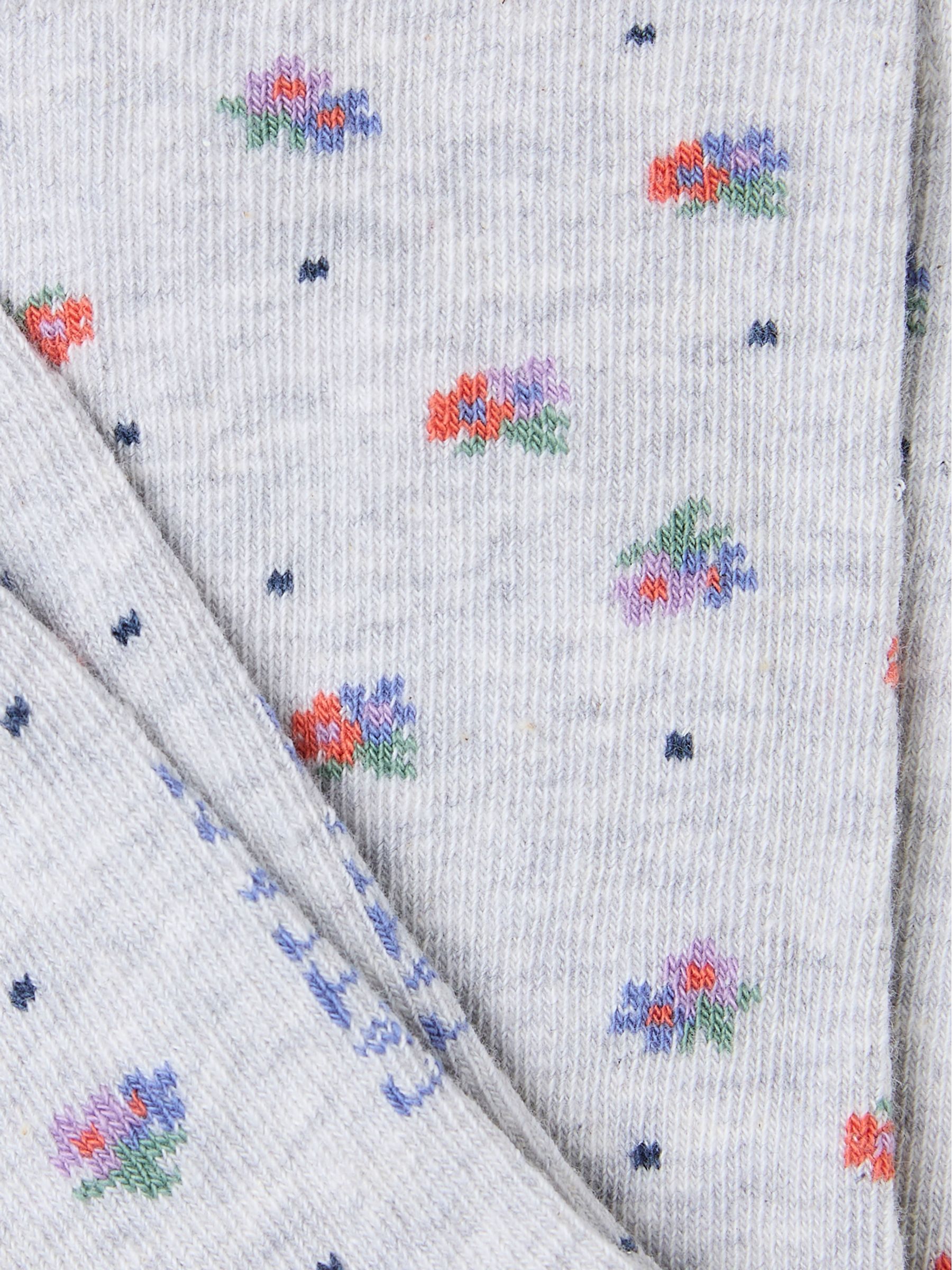 Grey Floral Women's Socks - Image 2 of 2