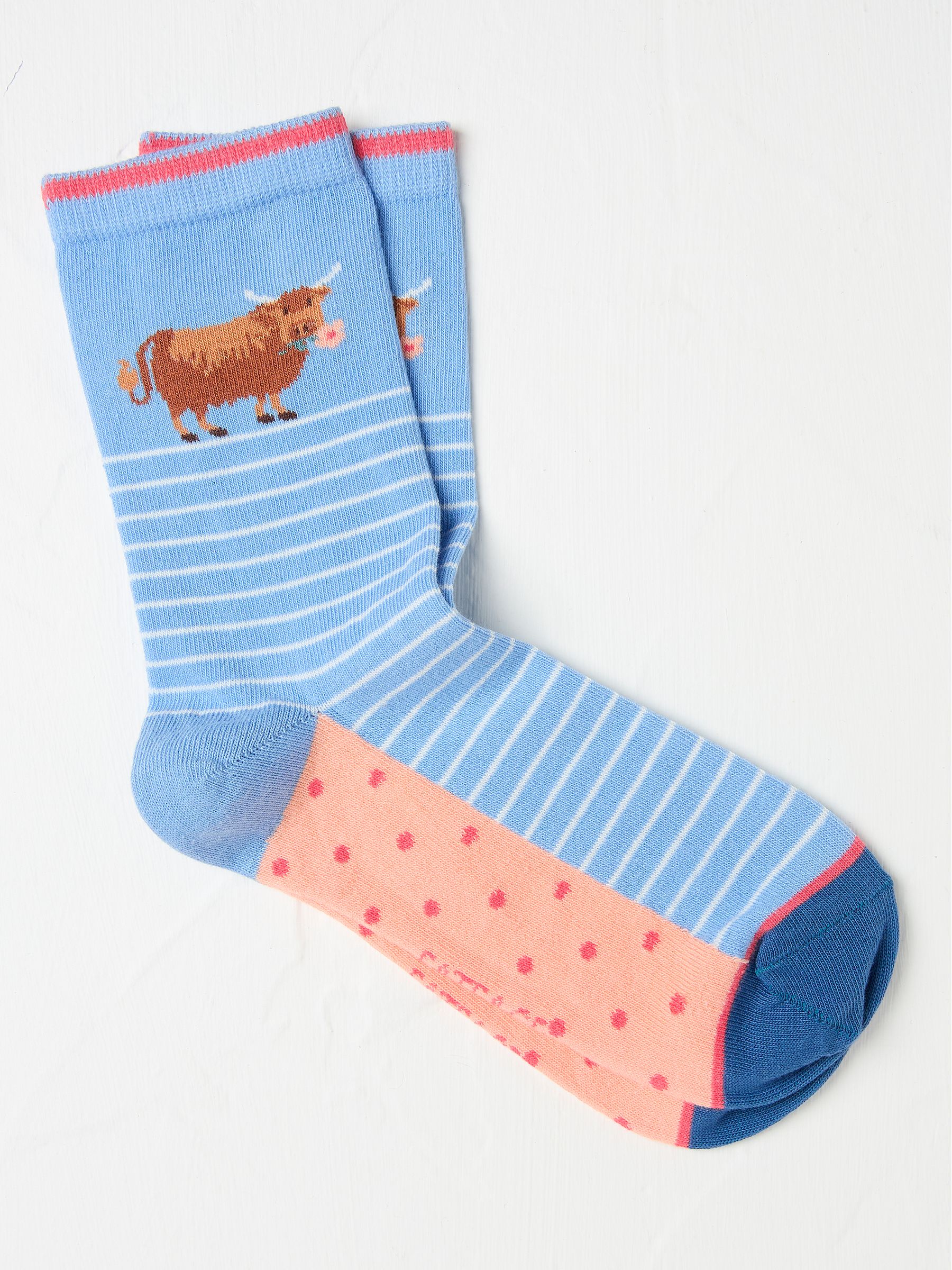 Blue Hetty Highland Cow Women's Socks - Image 1 of 2