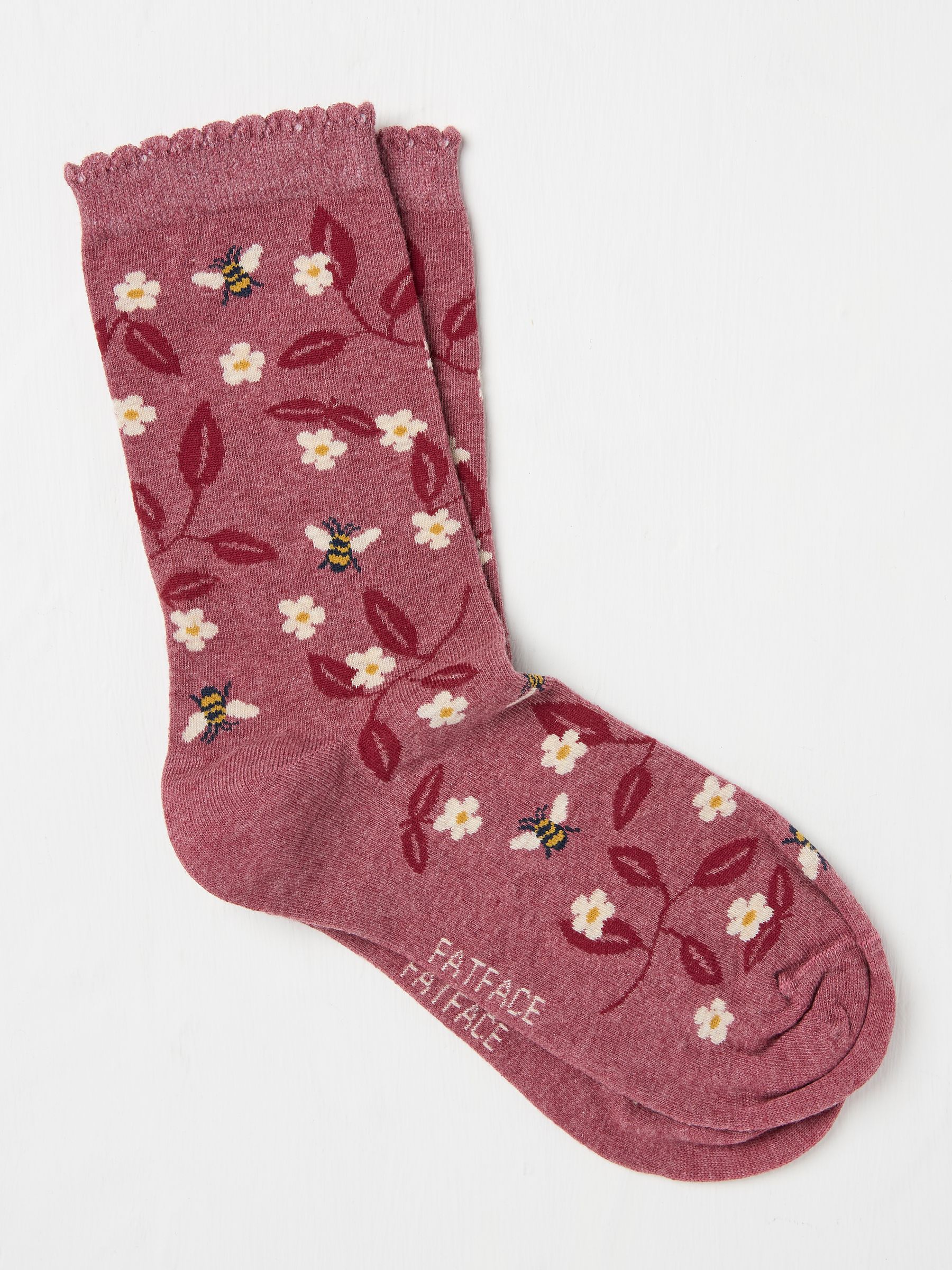 Purple Bee Floral Women's Socks - Image 1 of 3