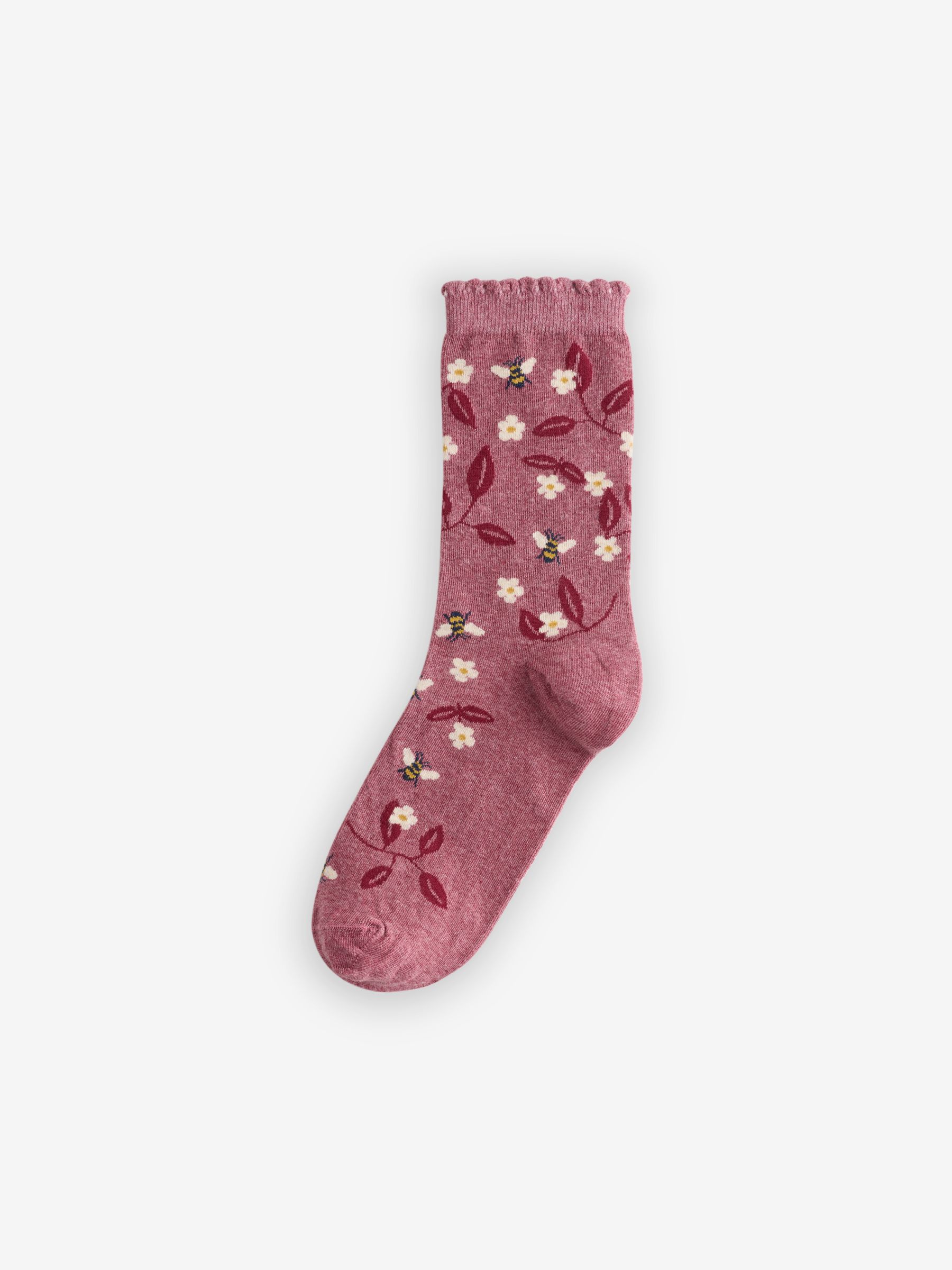 Purple Bee Floral Women's Socks - Image 2 of 3