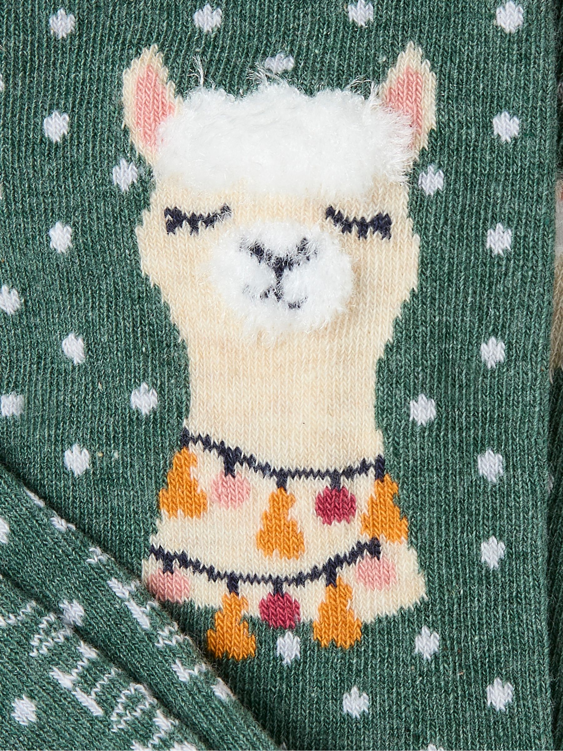 Green Fluffy Llama Women's Socks - Image 2 of 2