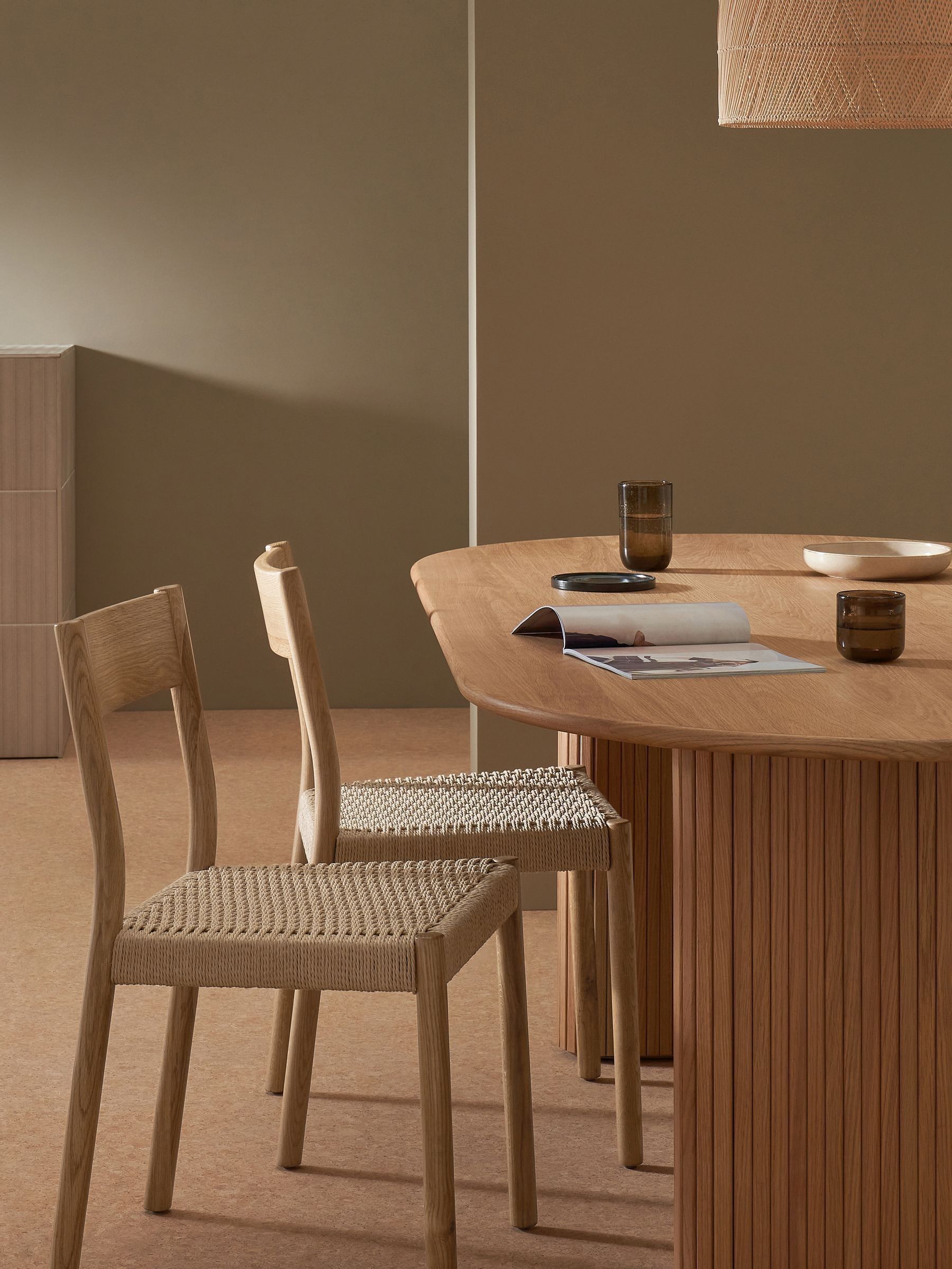 Set of 2 Natural Rhye Dining Chairs - Image 1 of 7