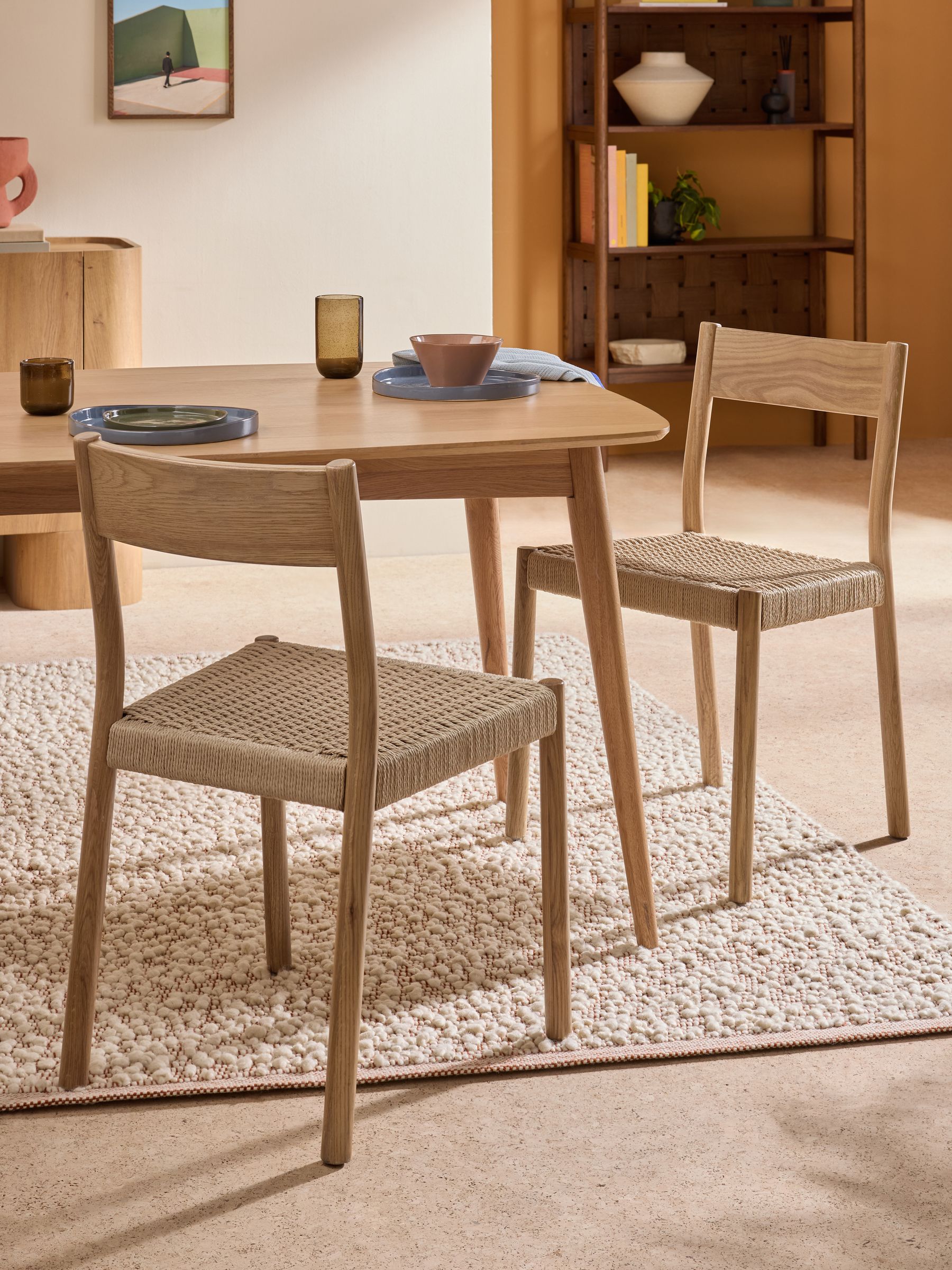 Set of 2 Natural Rhye Dining Chairs - Image 2 of 7