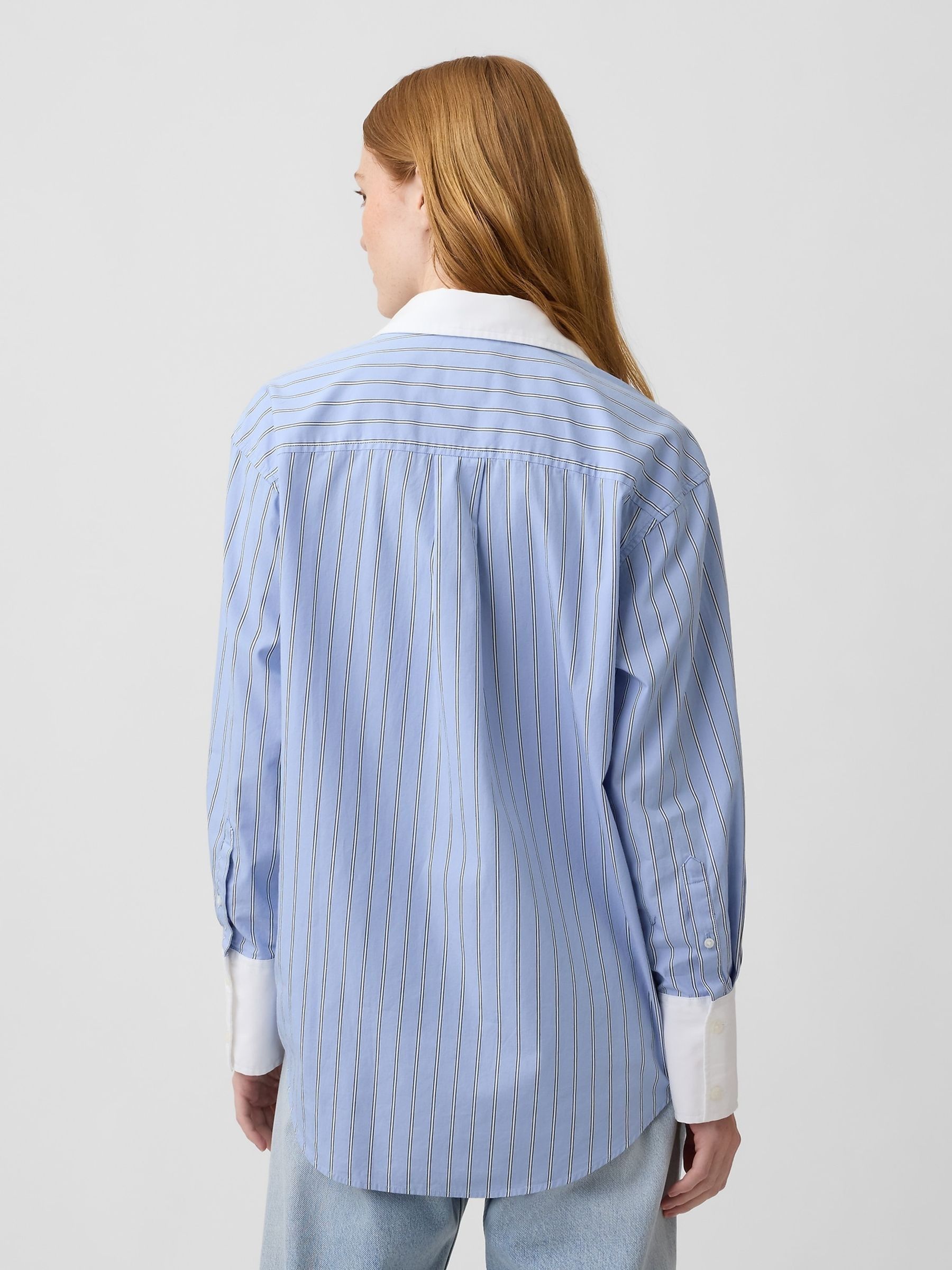Blue Stripe Poplin Big Shirt - Image 2 of 4