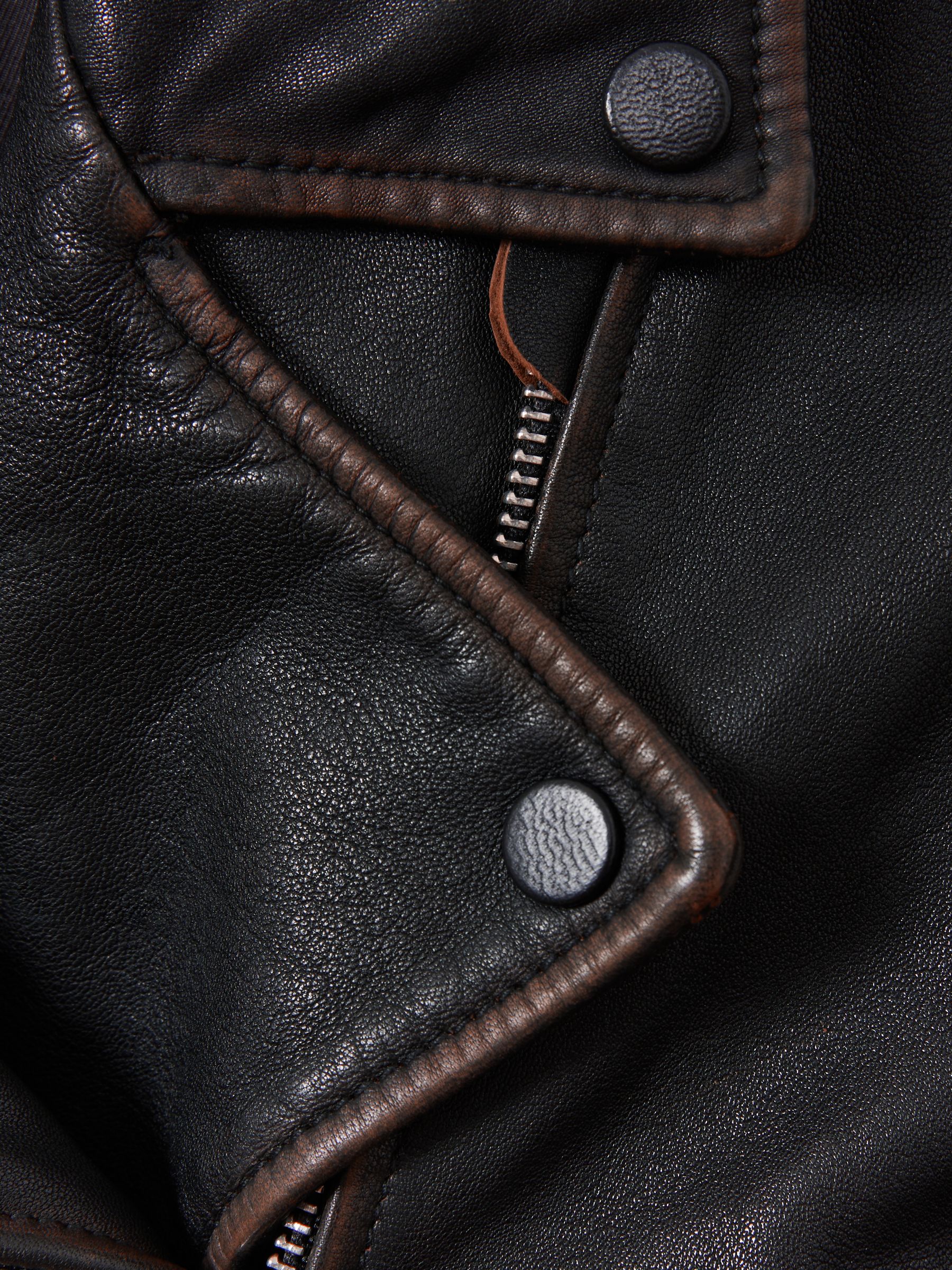 13-14 yrs Relaxed Leather Biker Jacket in Black - Image 5 of 5