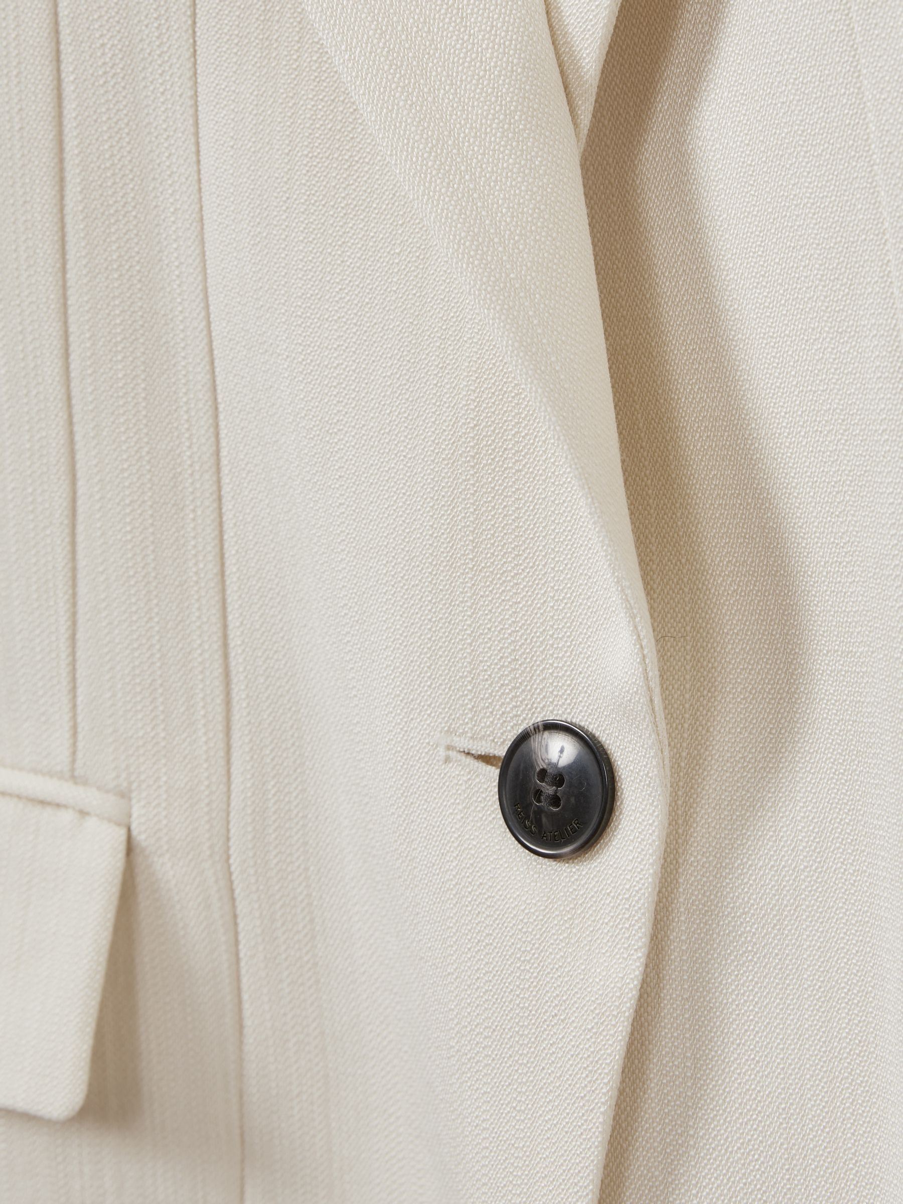 Atelier Single-Breasted Suit Jacket with Virgin Wool in Ivory - Image 6 of 6