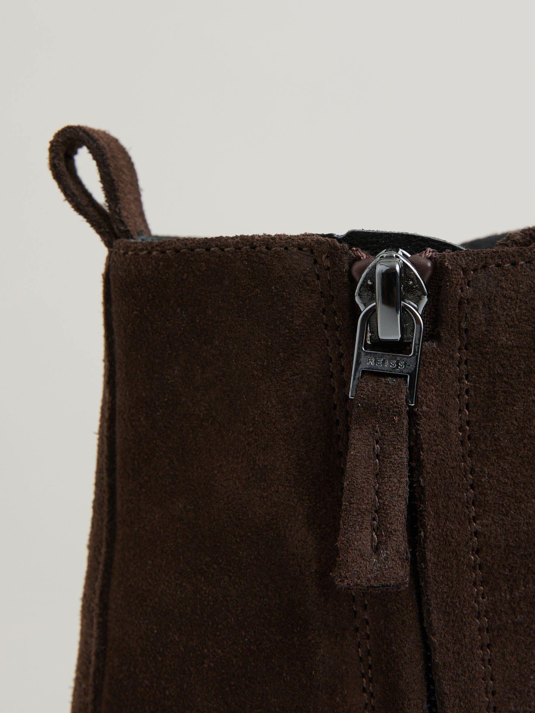 Leather Lace-Up Boots in Chocolate - Image 4 of 5