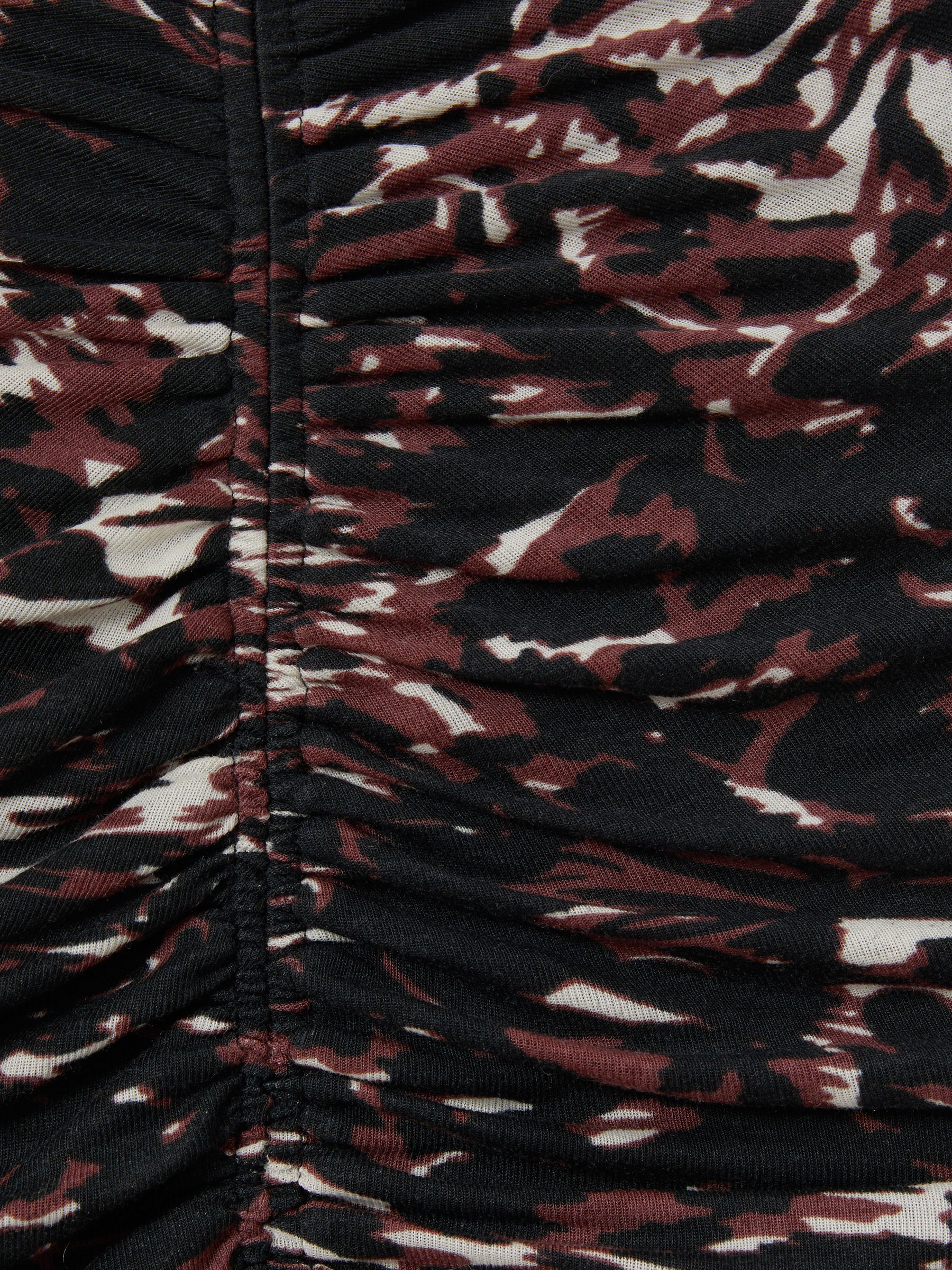 Printed Ruched Top in Black/Brown - image 5