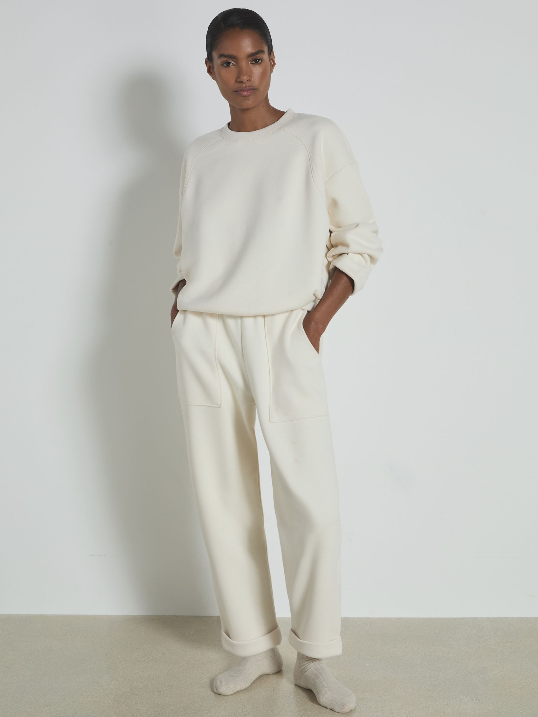 Soft-Touch Sweatshirt With Wool in Ivory - Image 3 of 5