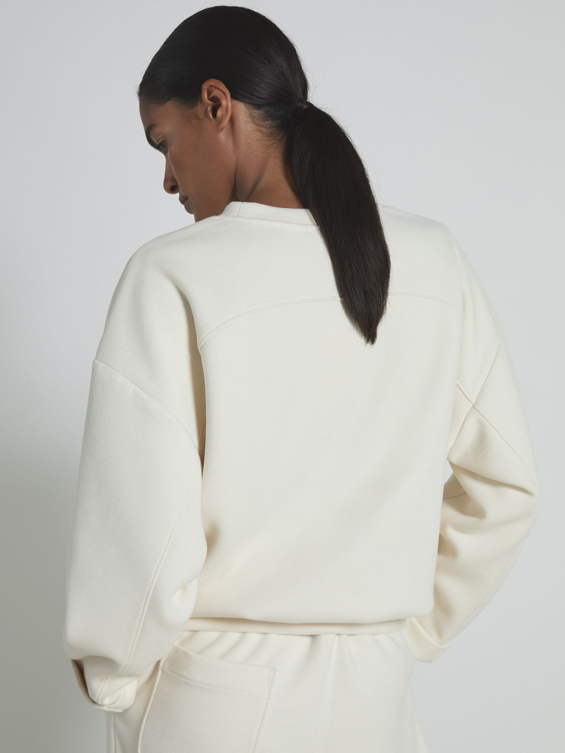 Soft-Touch Sweatshirt With Wool in Ivory - Image 4 of 5