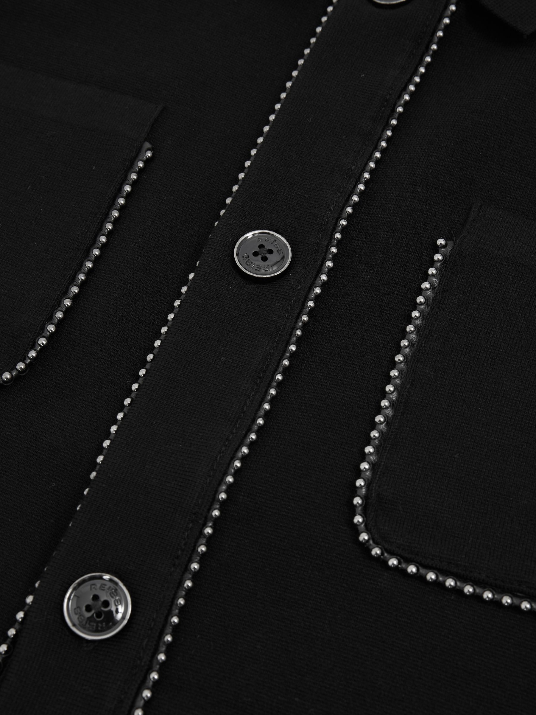 Hardware-Embellished Cardigan in Black - Image 6 of 6