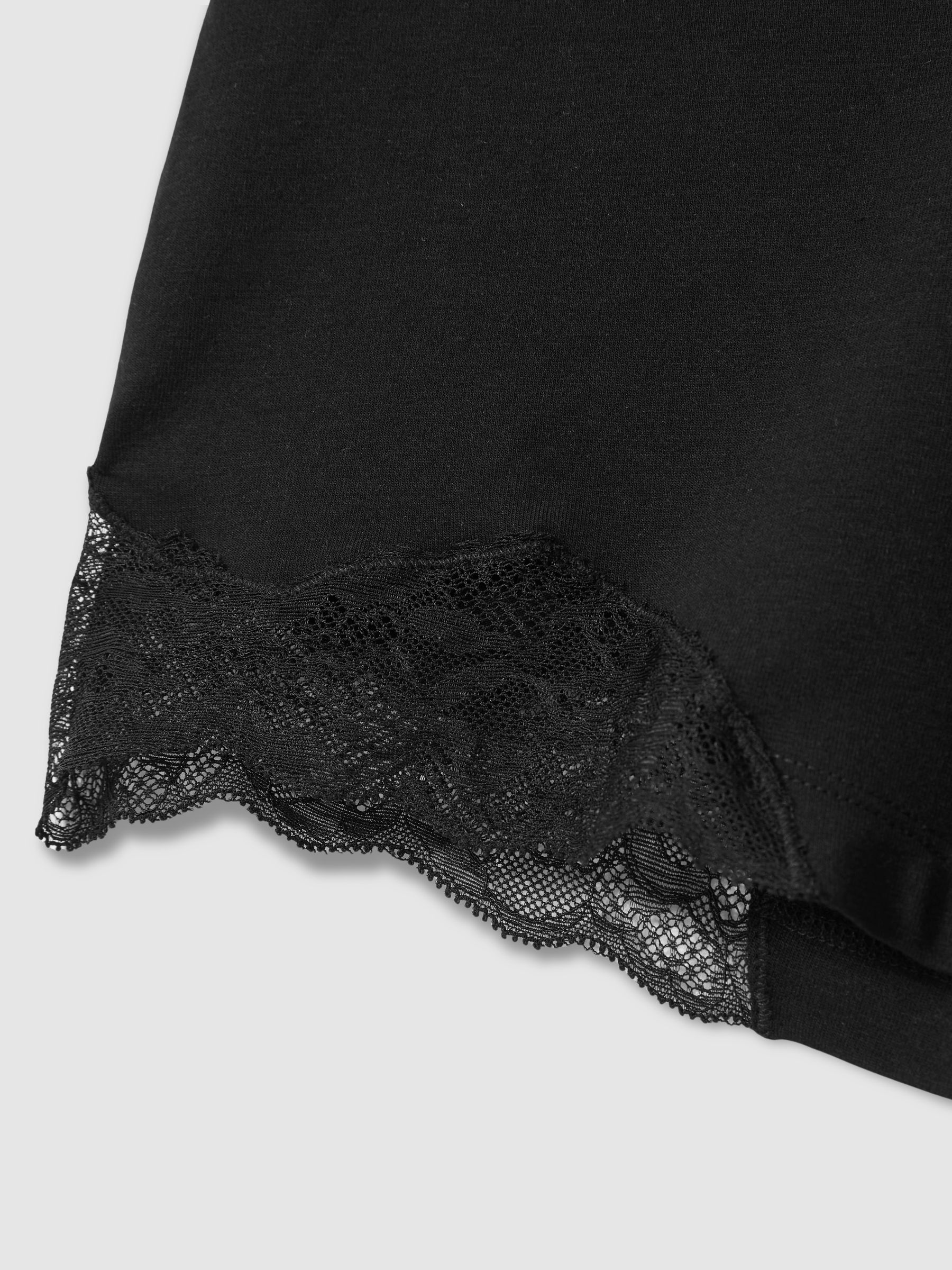 Lace-Trimmed Jersey Shorts with Cotton and Modal in Black - Image 5 of 5