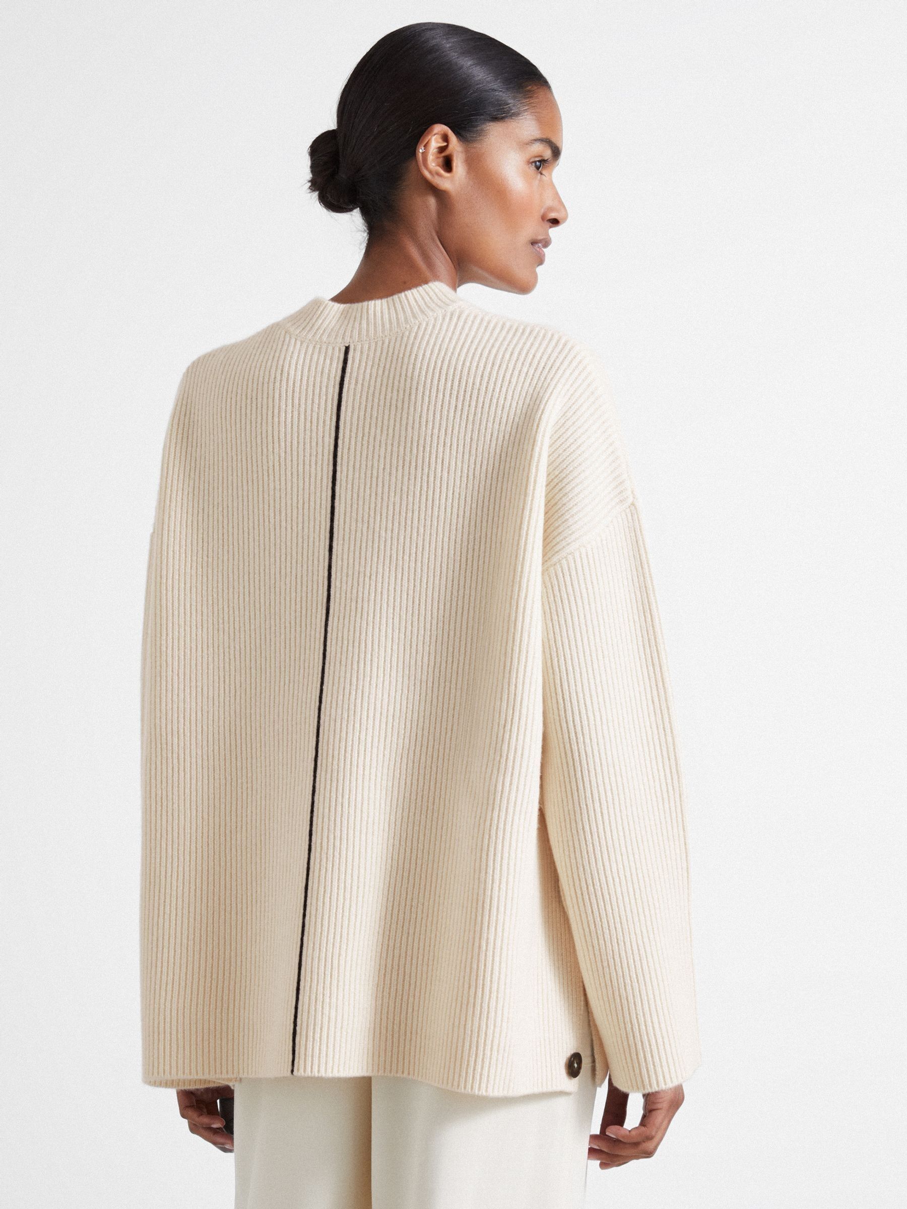 Atelier Buttoned Wool and Cashmere Jumper in Ivory - Image 4 of 6