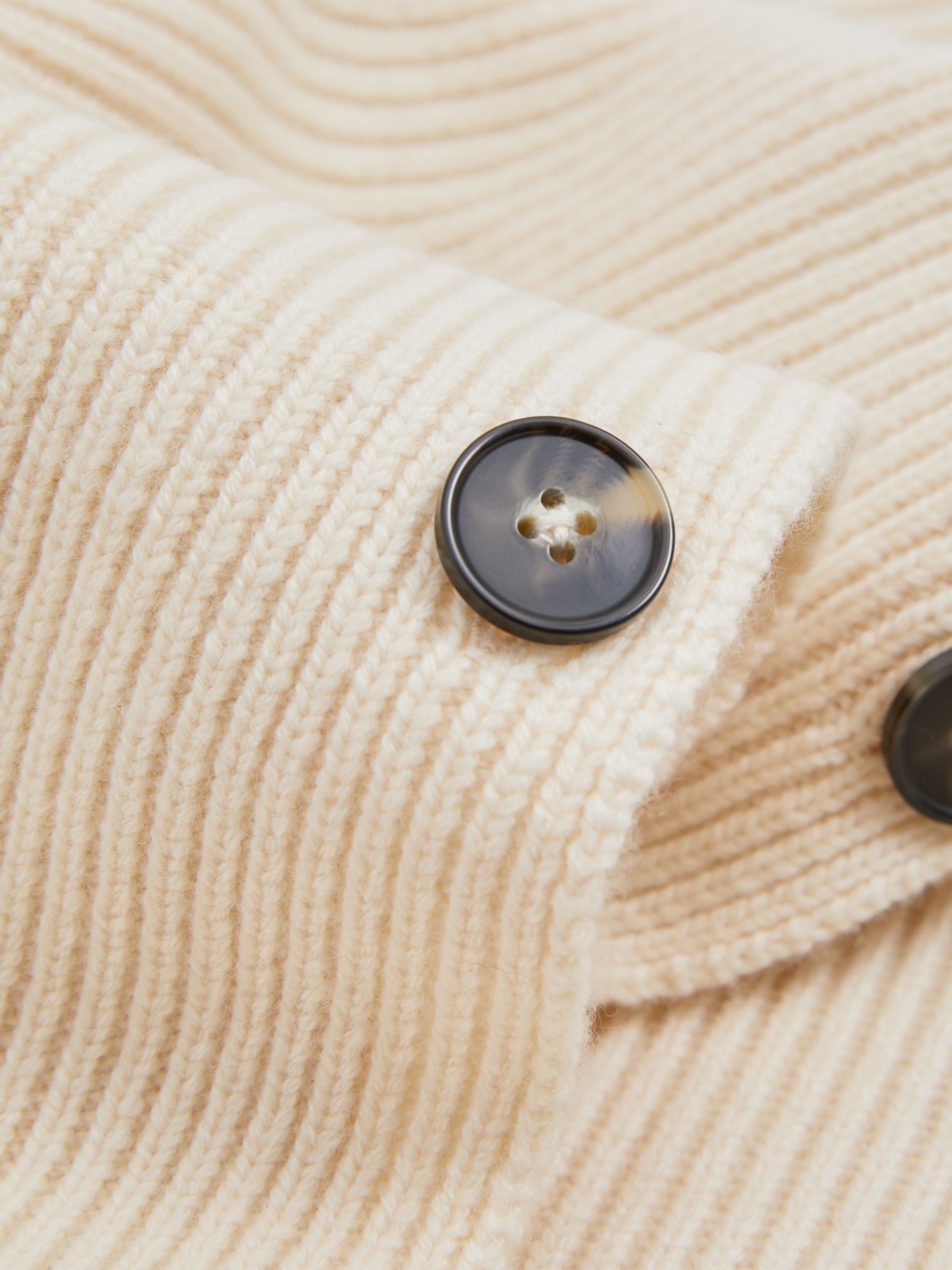 Atelier Buttoned Wool and Cashmere Jumper in Ivory - Image 6 of 6