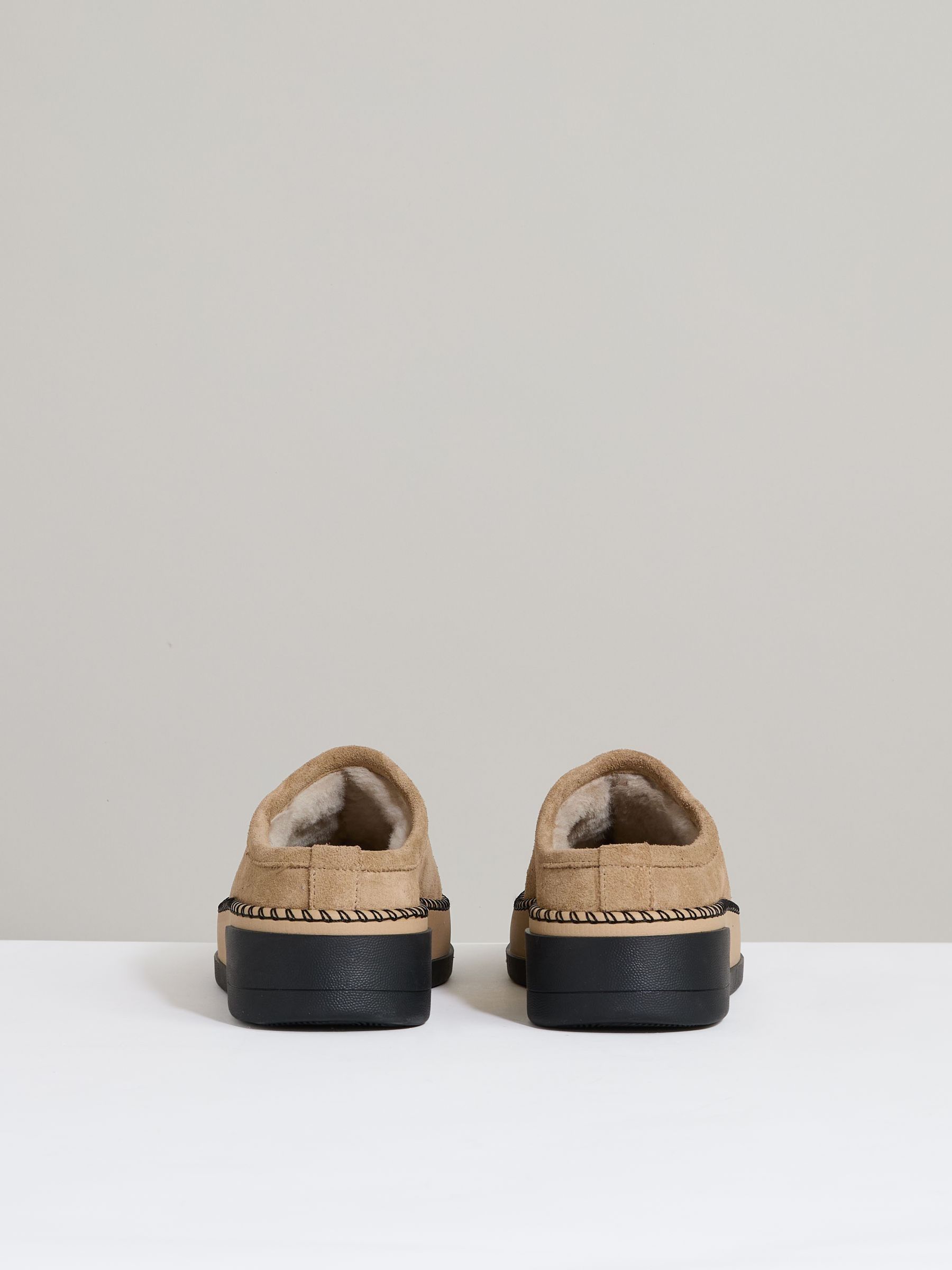 Suede Shearling-Lined Mules in Tan - Image 5 of 5