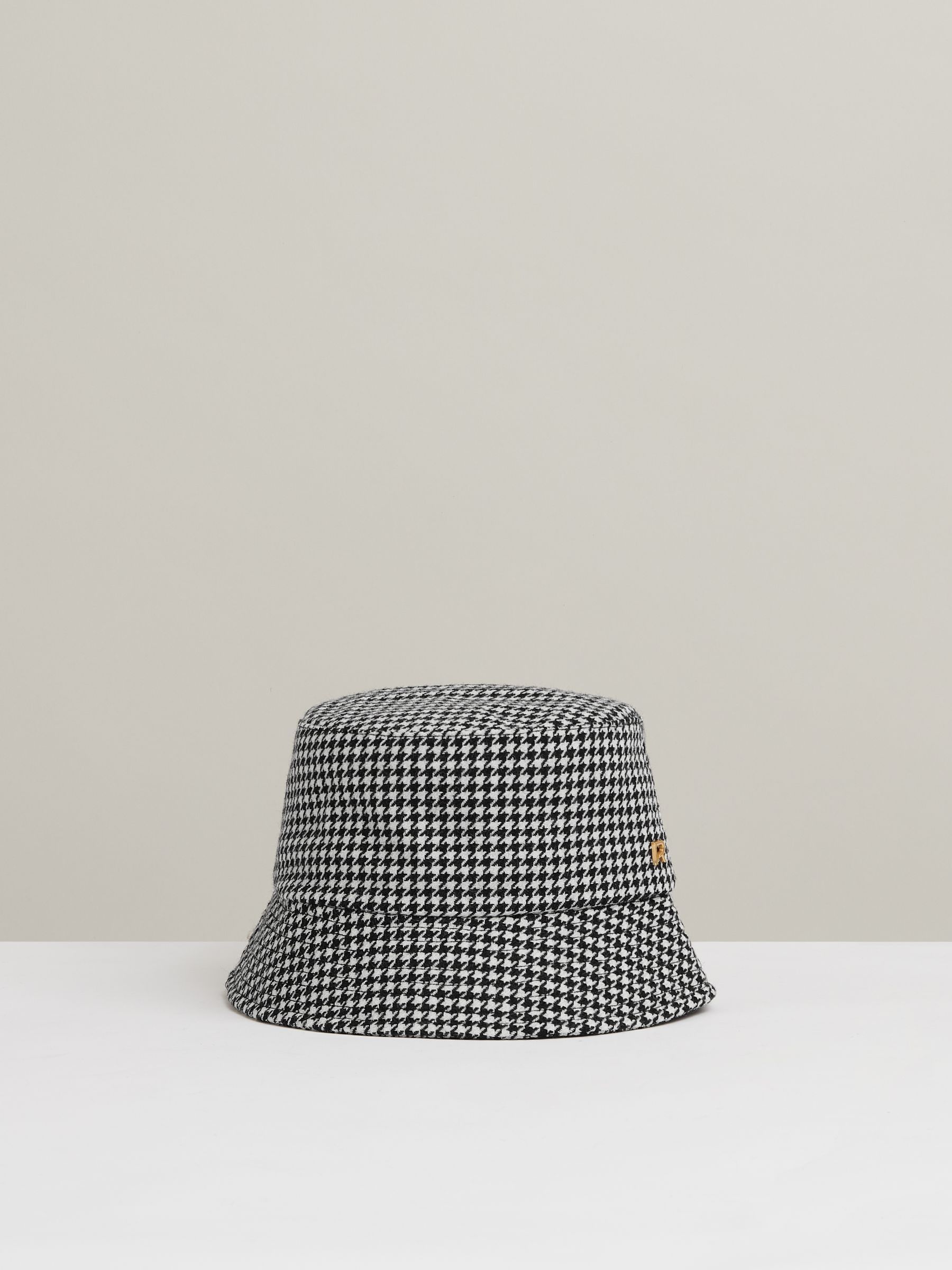 Wool Dogtooth Bucket Hat in Black/White - Image 1 of 4