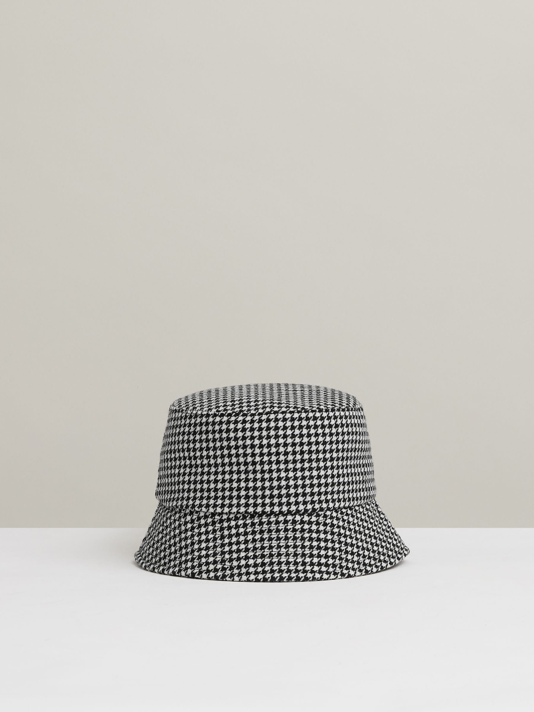 Wool Dogtooth Bucket Hat in Black/White - Image 3 of 4