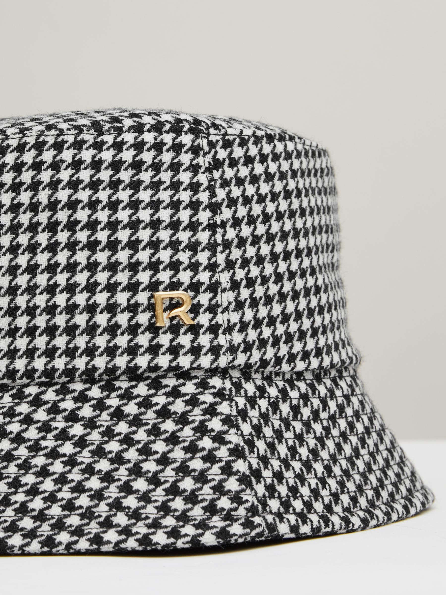 Wool Dogtooth Bucket Hat in Black/White - Image 4 of 4
