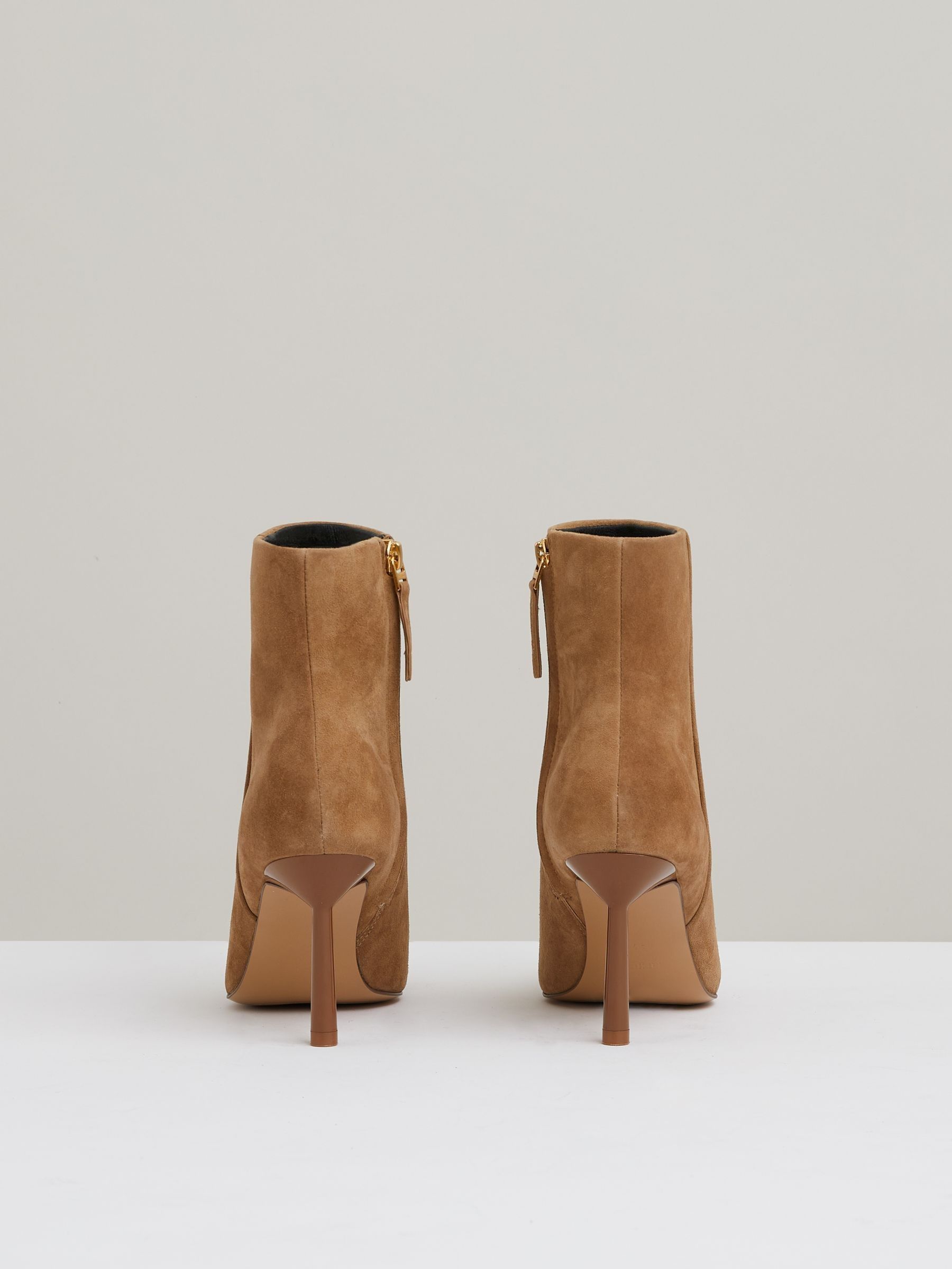 Seamed Suede Ankle Boots in Tan - Image 5 of 5