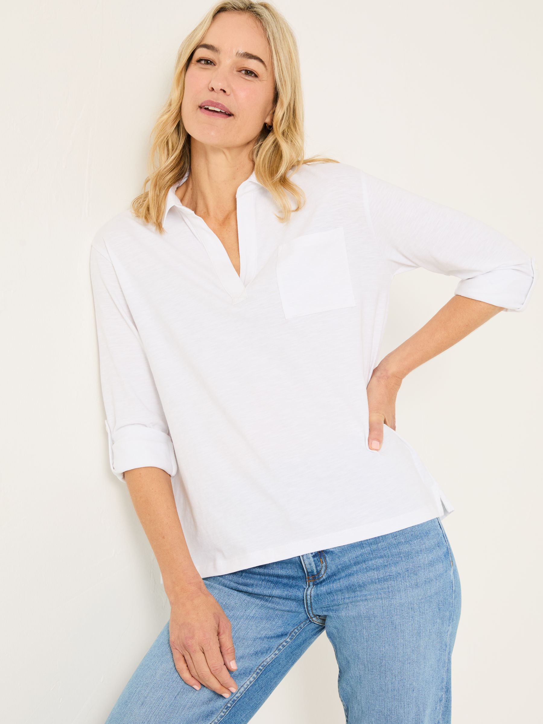 100% Cotton Jersey V-neck Shirt