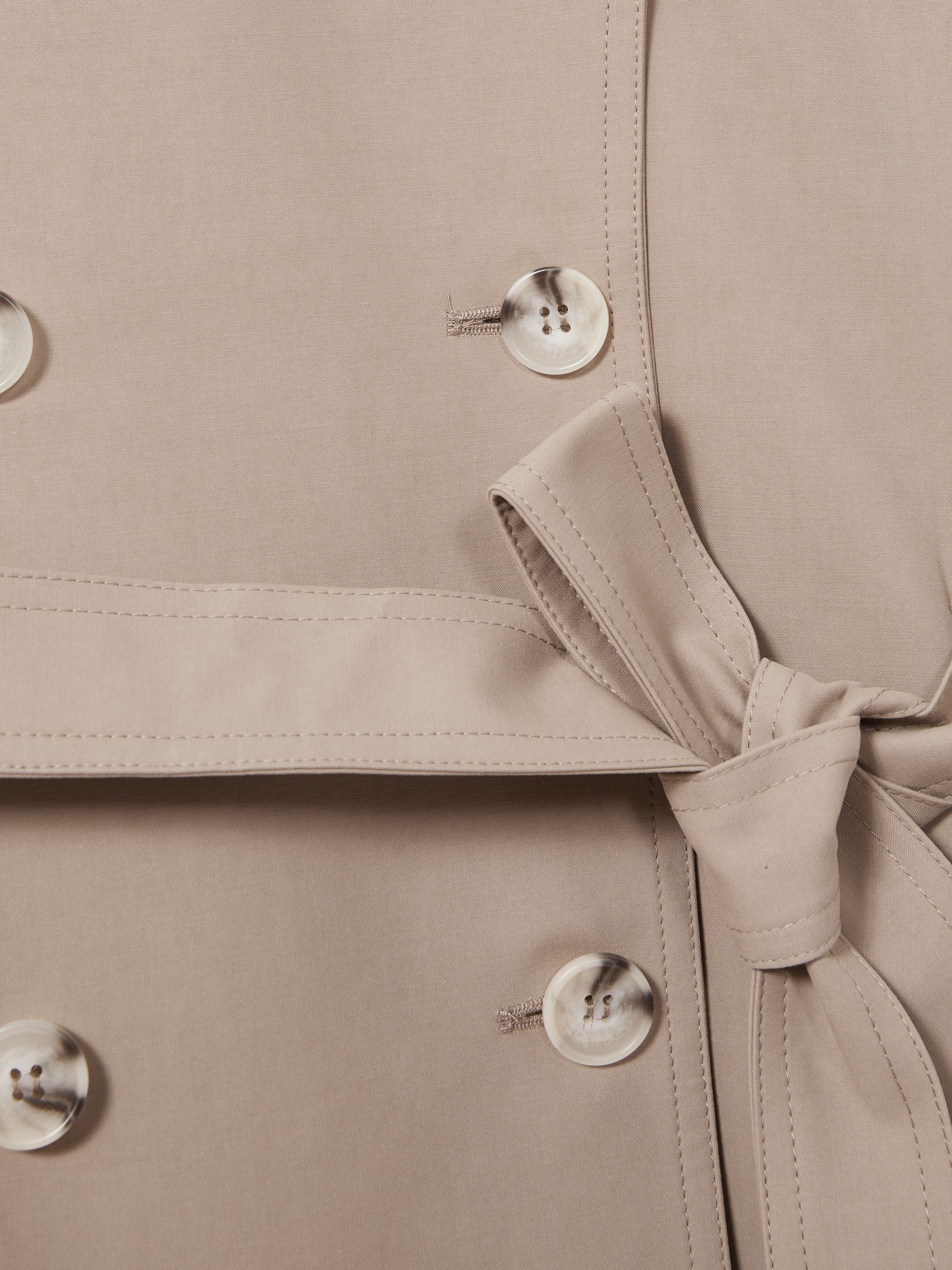 Meotine Cotton-Canvas Double-Breasted Trench Coat in Beige - Image 6 of 6