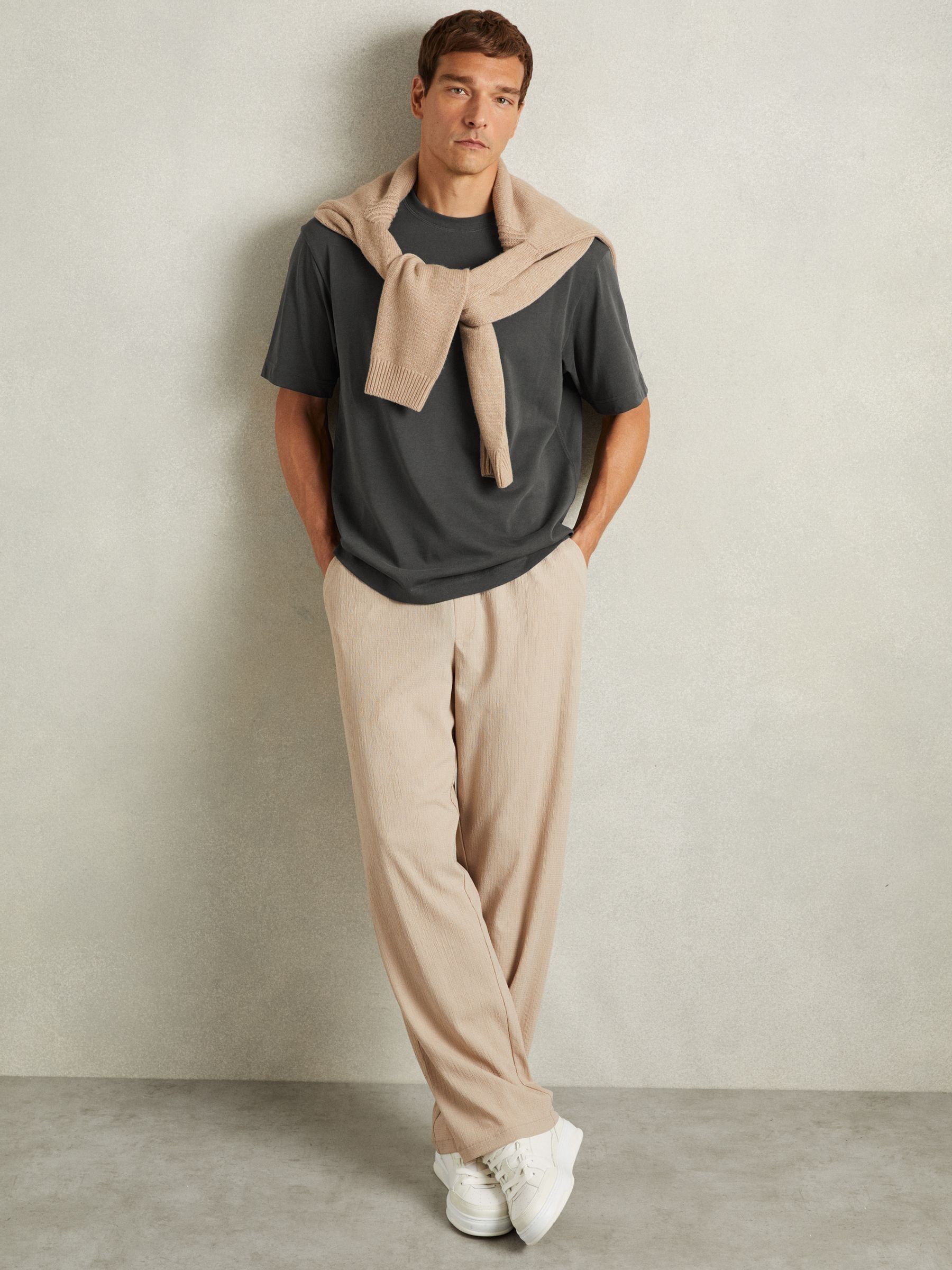 Cotton Garment-Dyed Oversized T-Shirt in Washed Black - Image 3 of 6