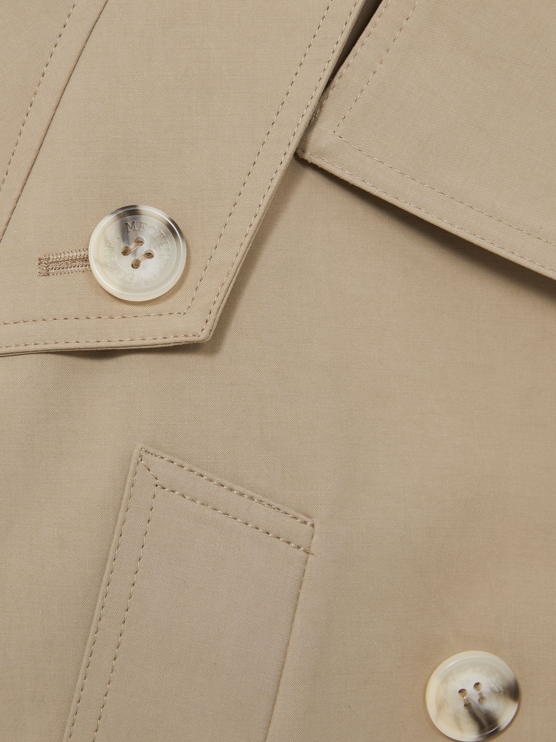 Meotine Double-Breasted Cropped Trench Jacket in Beige - Image 6 of 6