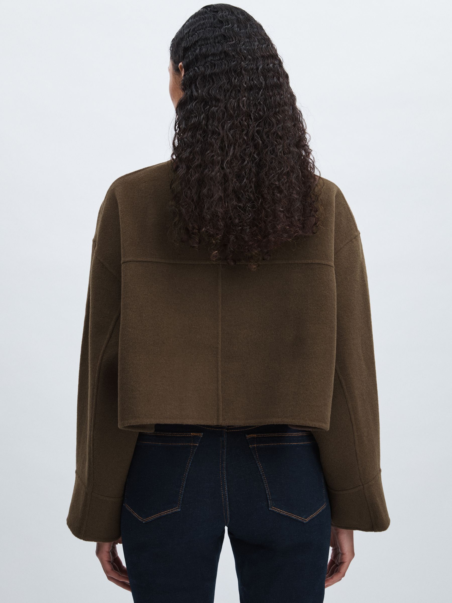 Meotine Wool-Blend Cropped Jacket in Brown - Image 6 of 7