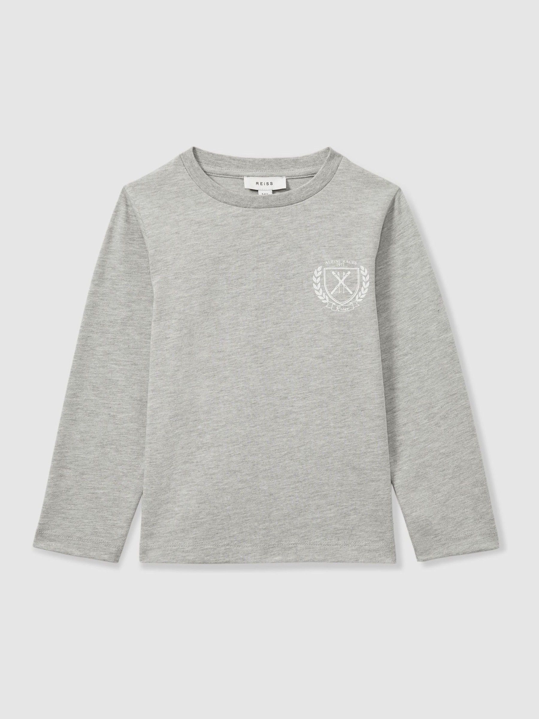 Cotton-blend Alpine Races T-Shirt in Soft Grey Melange - Image 1 of 3