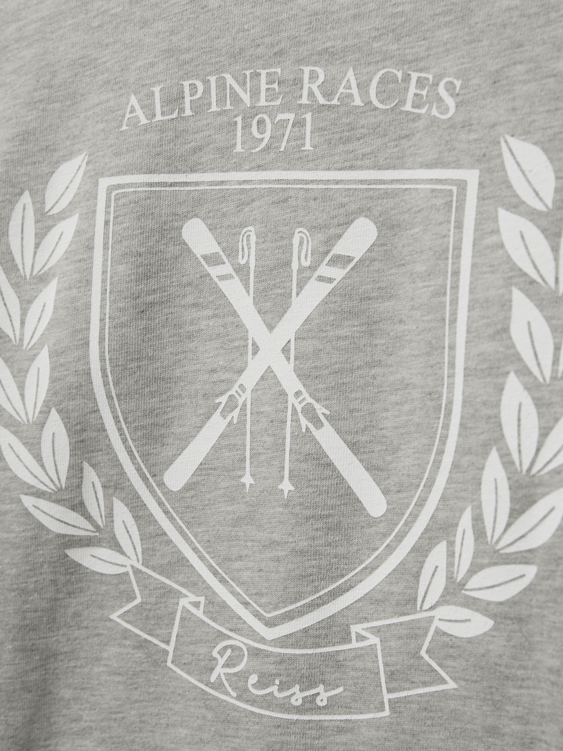 Cotton-blend Alpine Races T-Shirt in Soft Grey Melange - Image 3 of 3