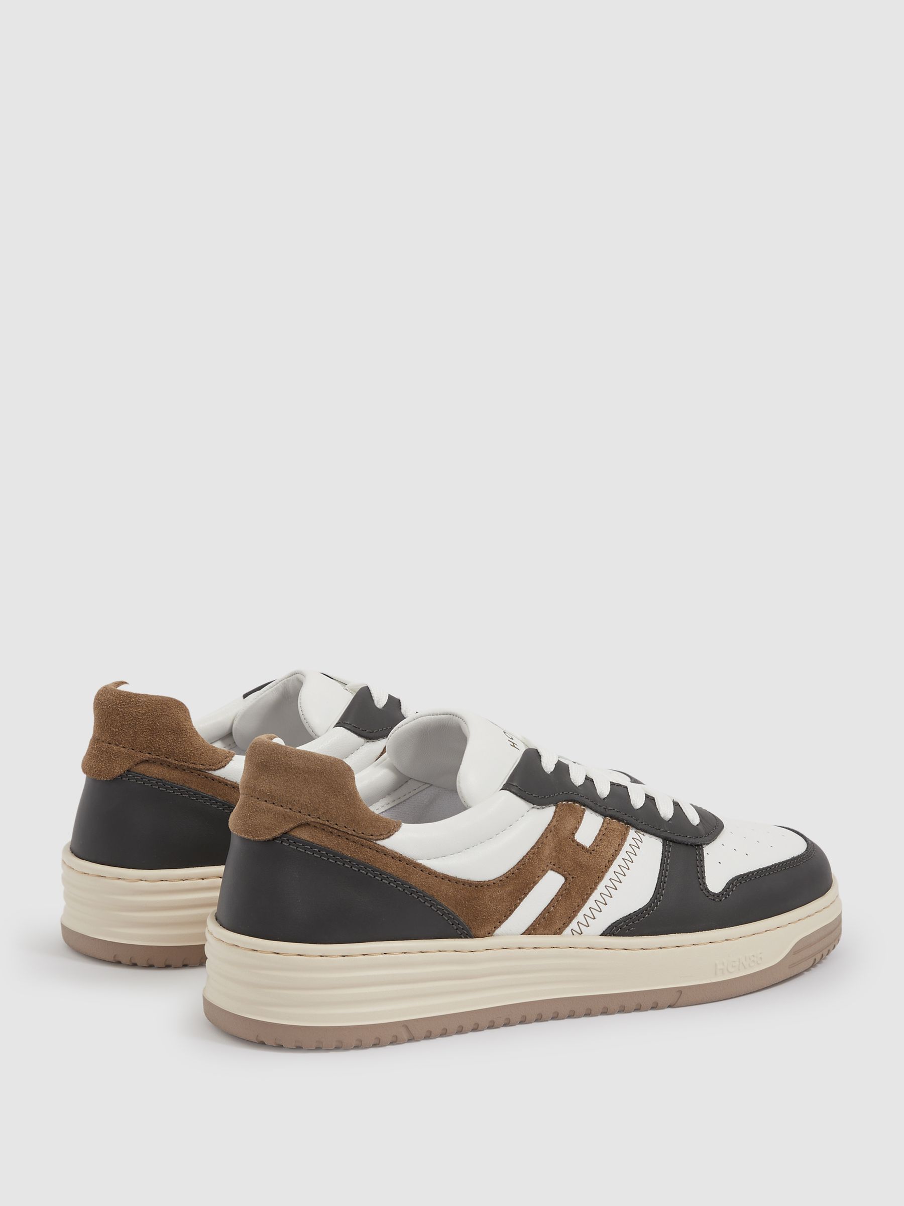 Hogan Leather And Suede Trainers in White Multi - Image 3 of 4