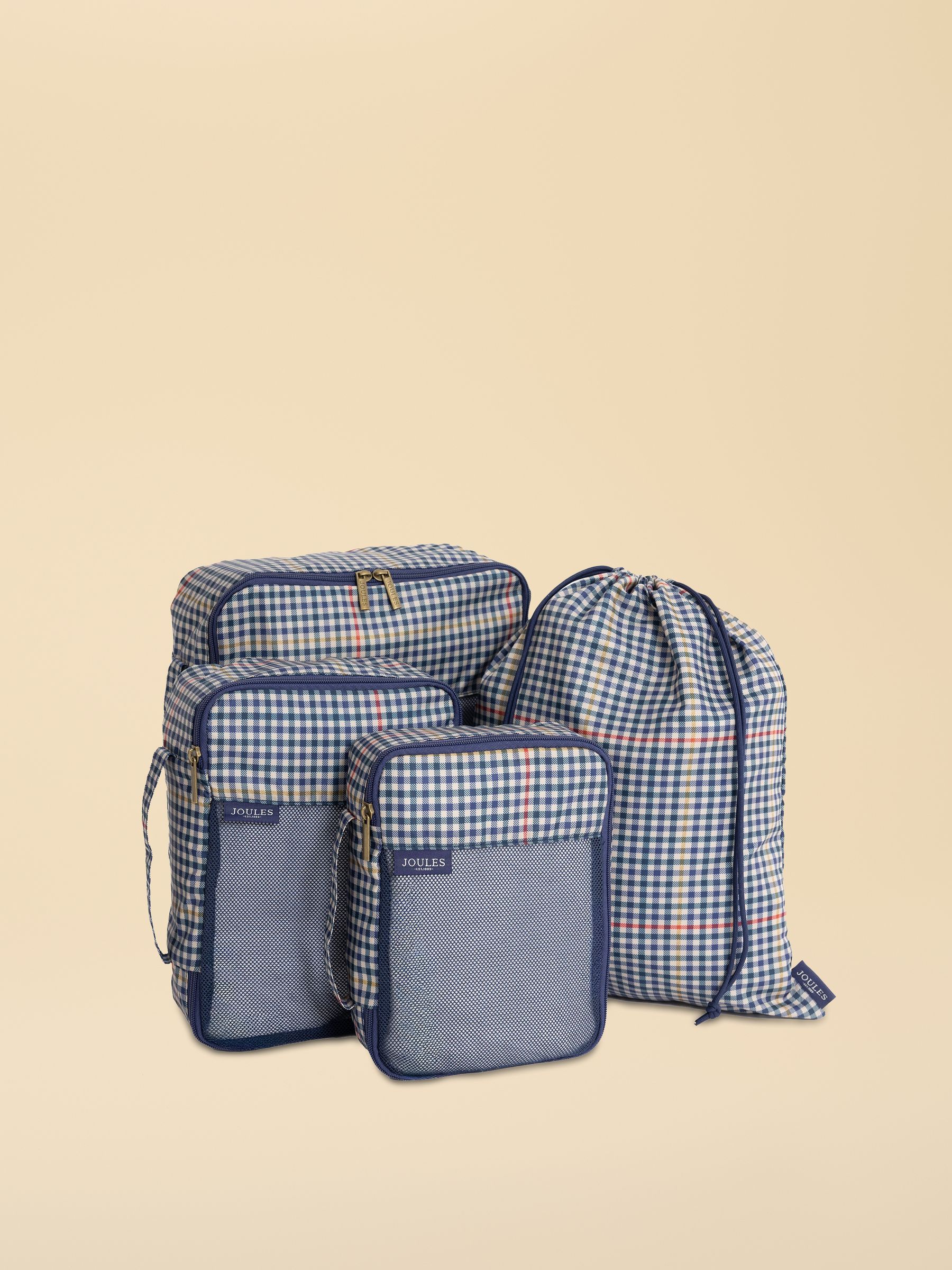 Set of 4 Henson Check Packing Cubes - Image 1 of 4