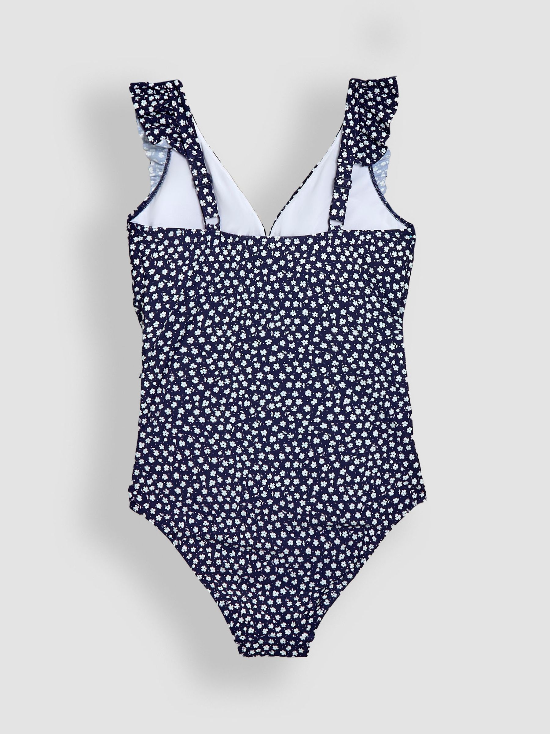 Navy Maternity Ditsy Print Frill Sleeve V-Neck Swimsuit - Image 8 of 8