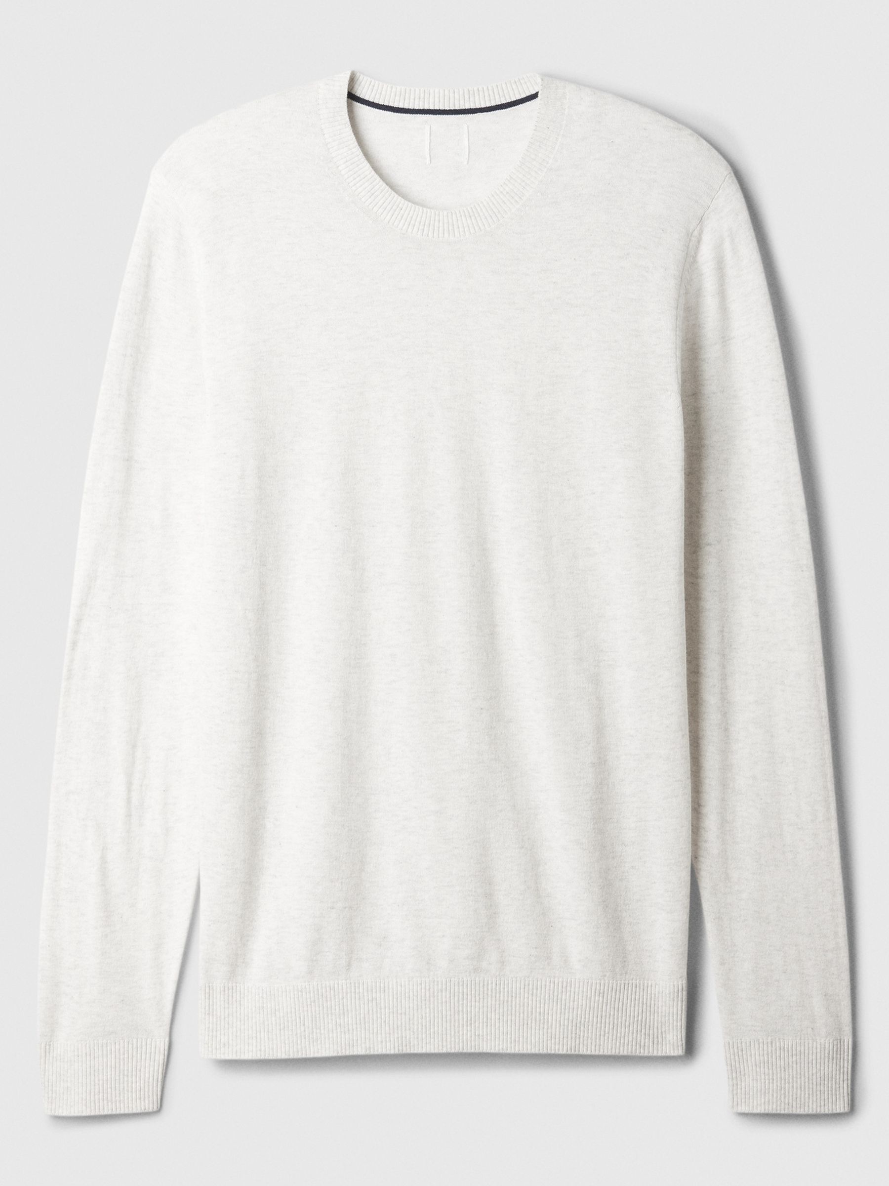 Cream Cotton Knit Crew Neck Jumper - Image 4 of 4